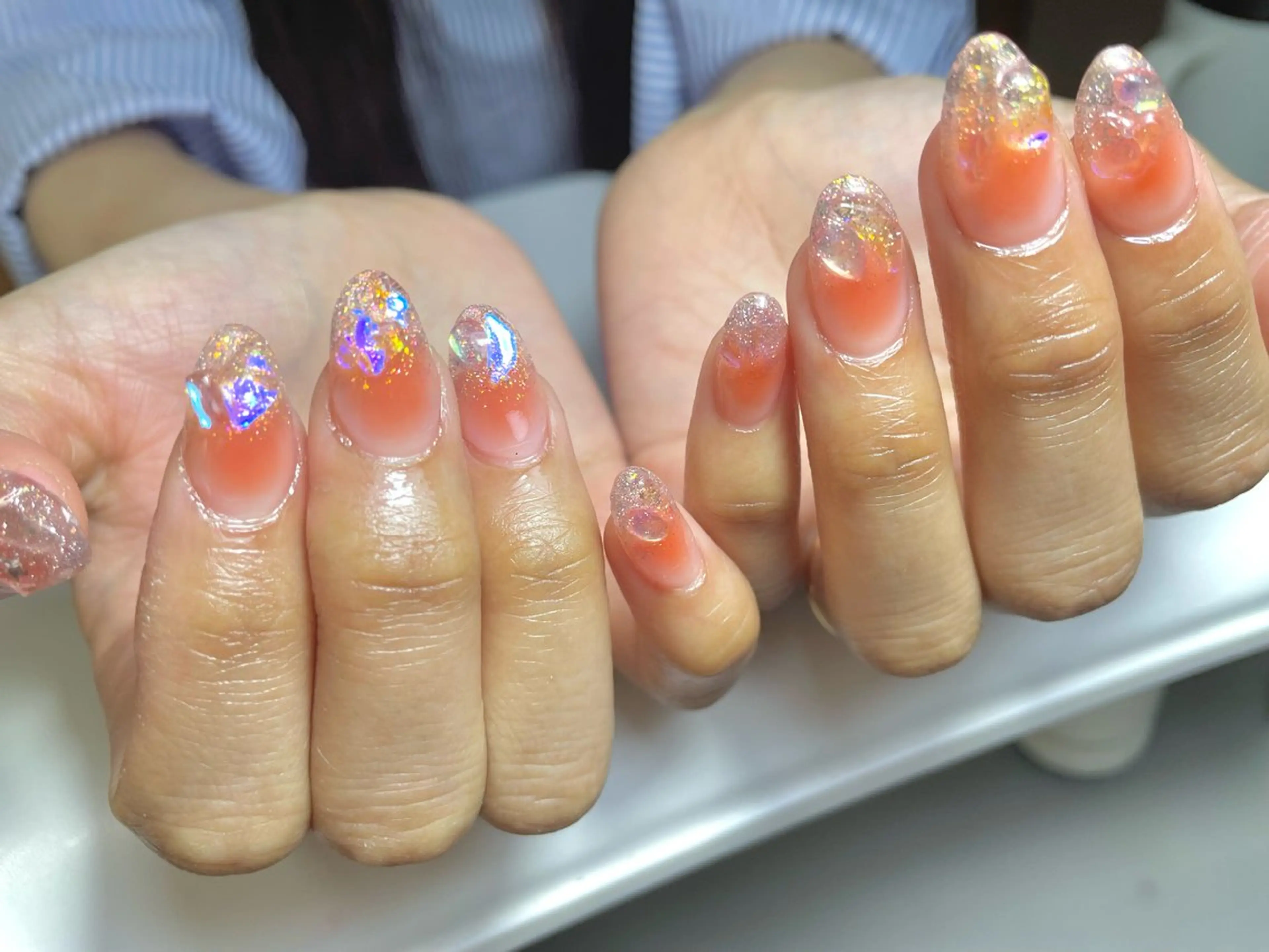 ネイル チークネイル 氷ネイル・うるうるネイル alma (アルマ)のネイルデザイン