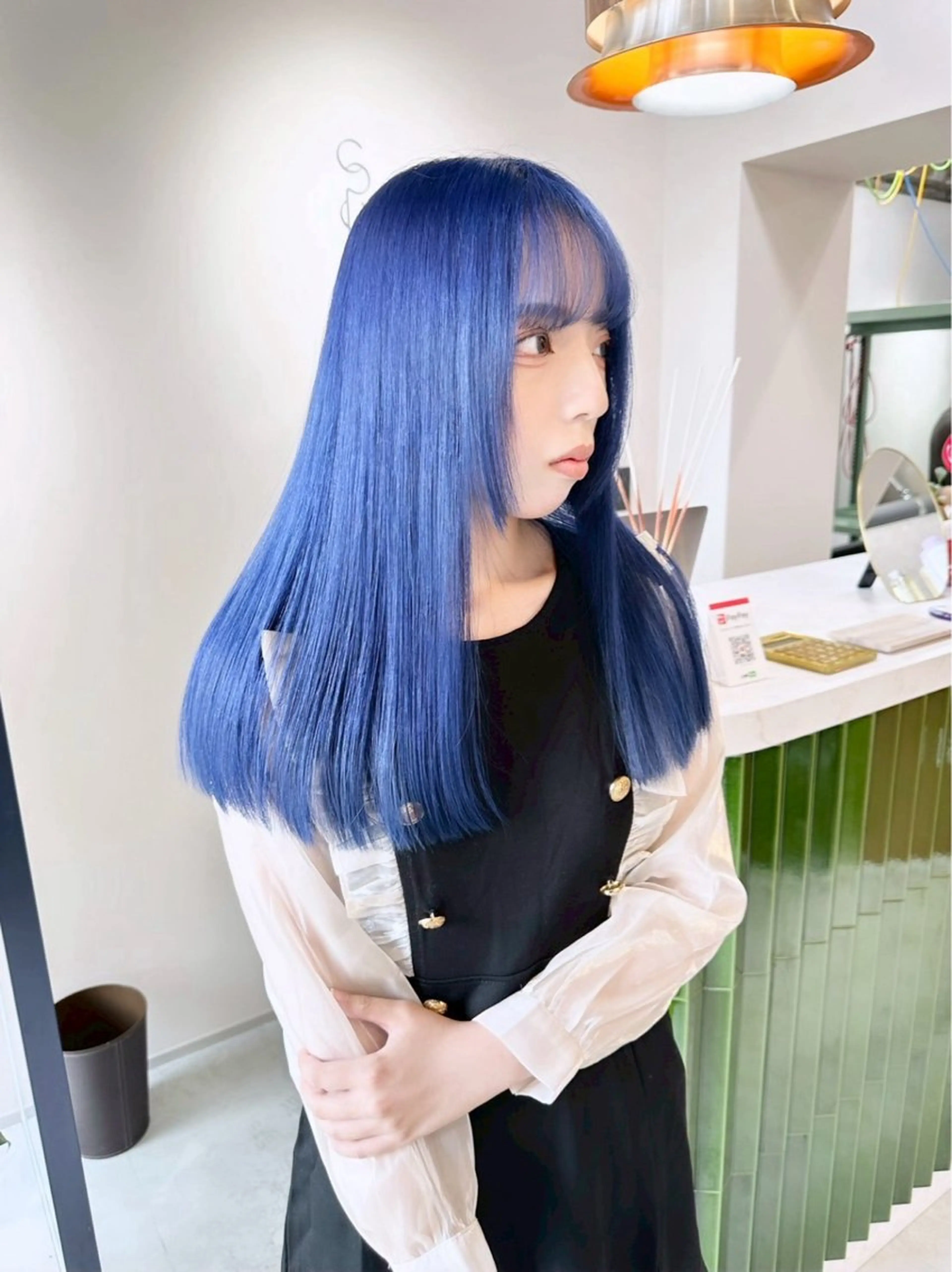 ロング カラー ブルーカラー ネイビーカラー ホワイトカラー/梅田 ハイトーン/しんのヘアスタイル