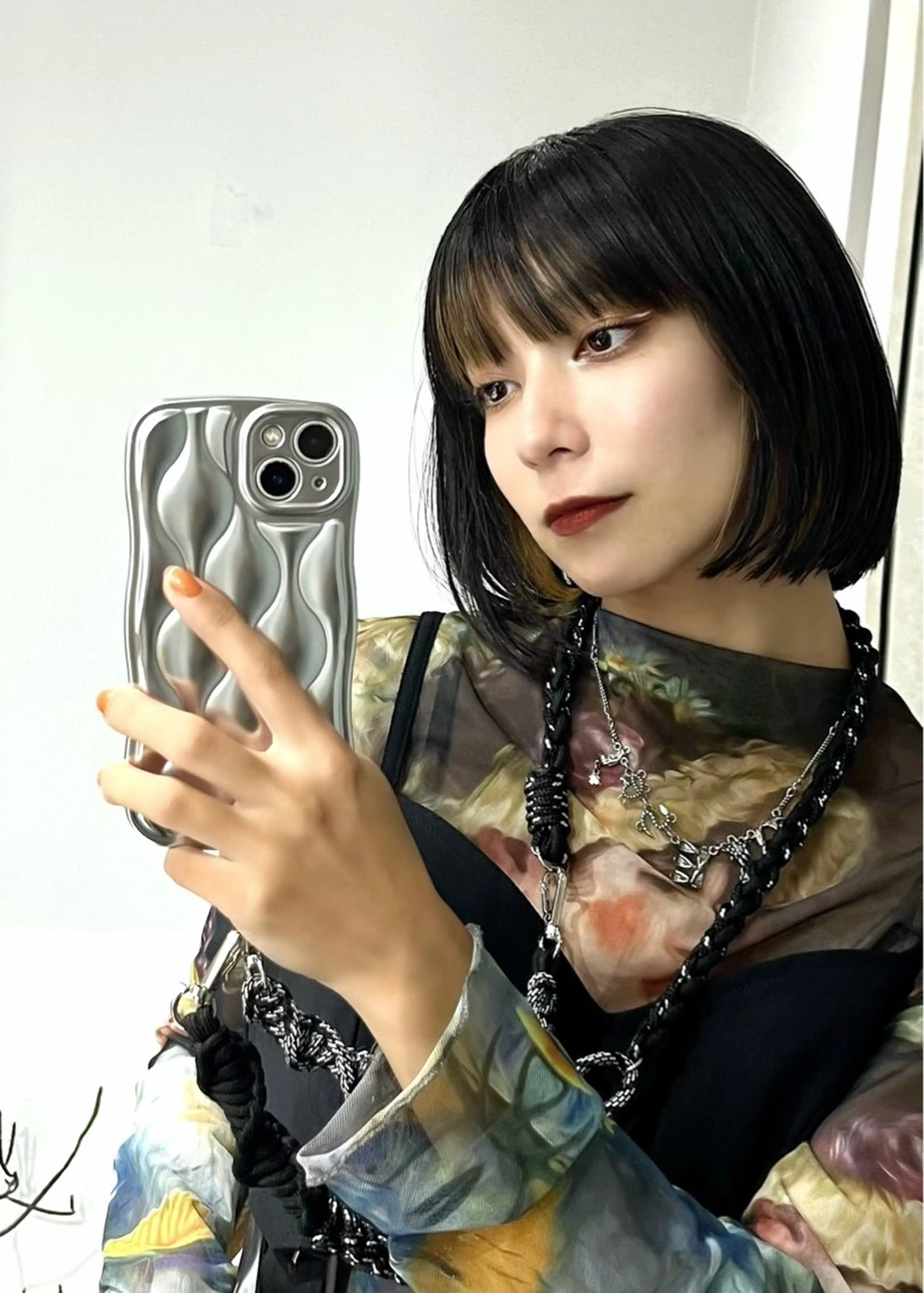 カラー ボブ・顔まわり 💎愛唯(めい)のヘアスタイル