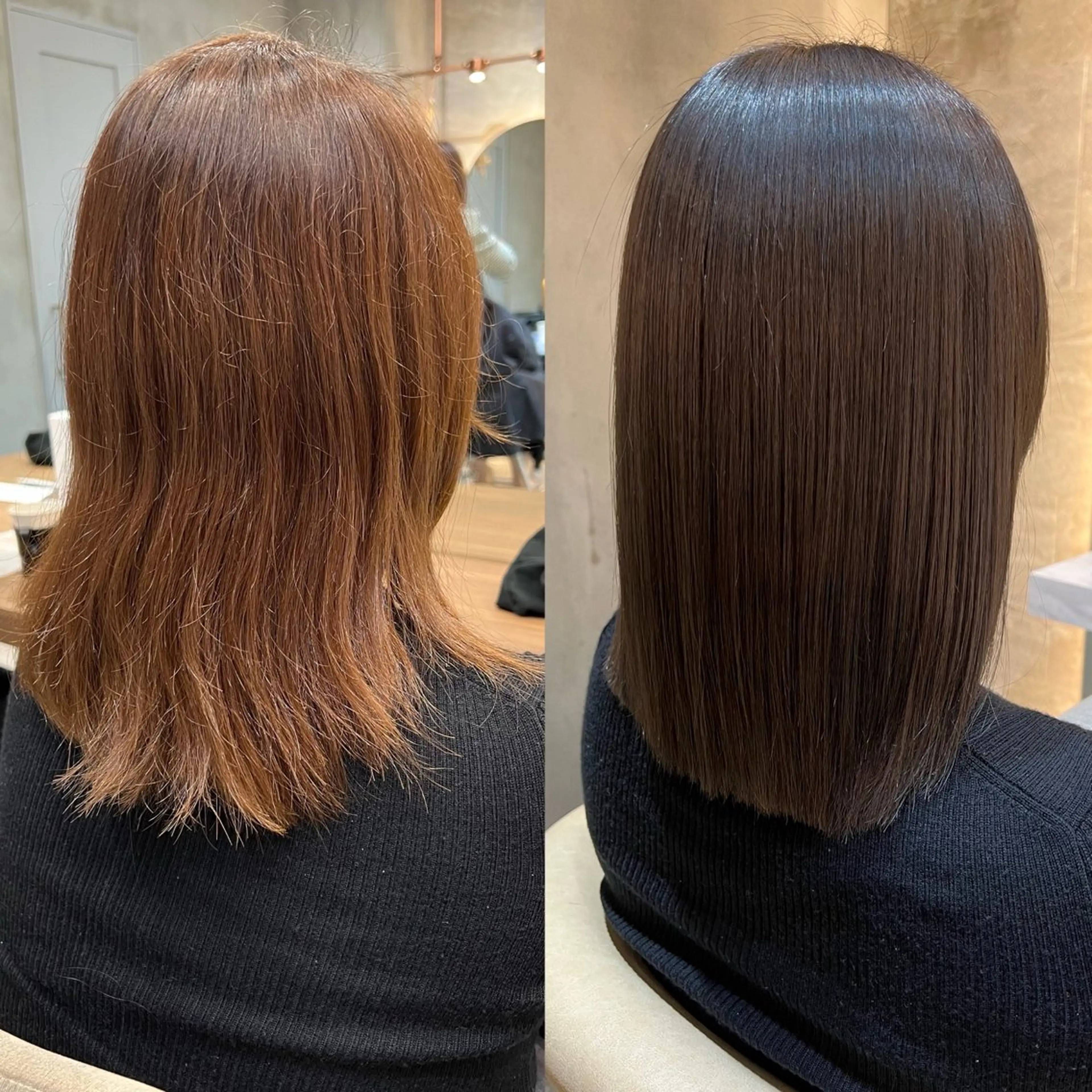 セミロング カラー カット ヘアカラー トリートメント 韓国ヘア♡おくれ毛♡ ボブ♡sayakaのヘアスタイル