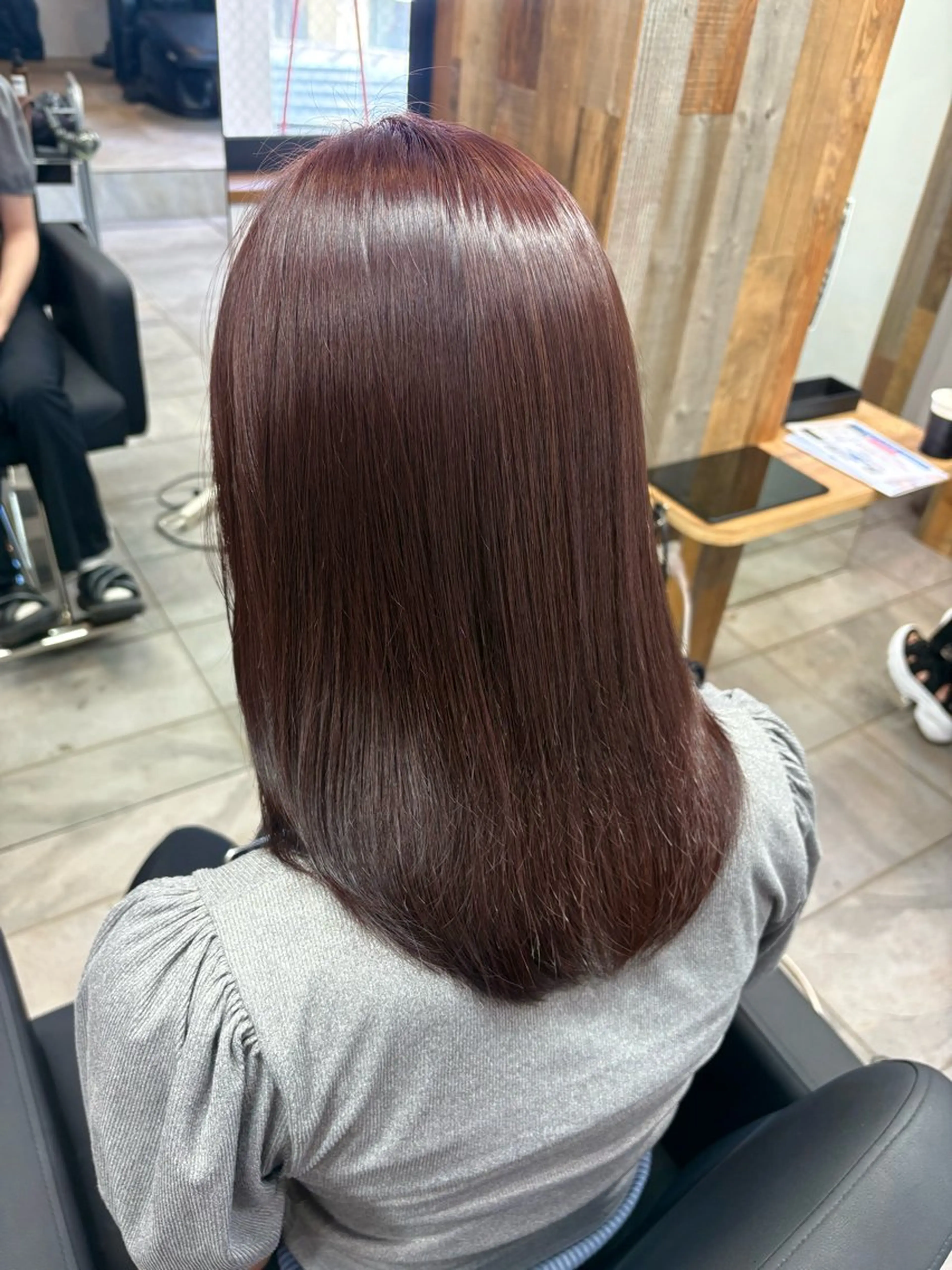 ミディアム カラー ブリーチ ダブルカラー ラベンダーカラー ラベンダーピンク ブリーチなしカラー SHICUNE /ミホのヘアスタイル