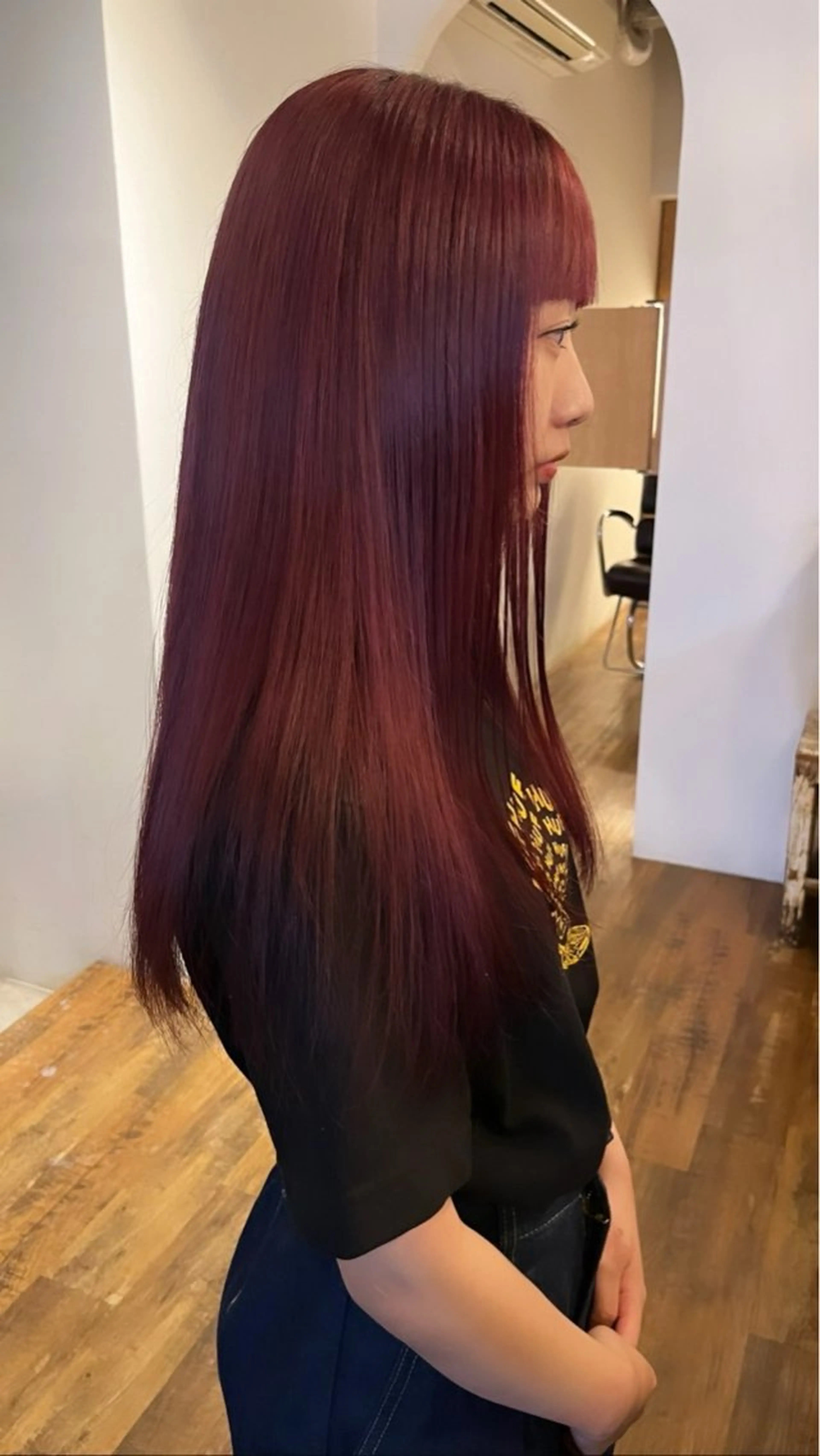 カラー ブリーチ ダブルカラー ヘアカラー あかね 髪質改善ストレートのヘアスタイル