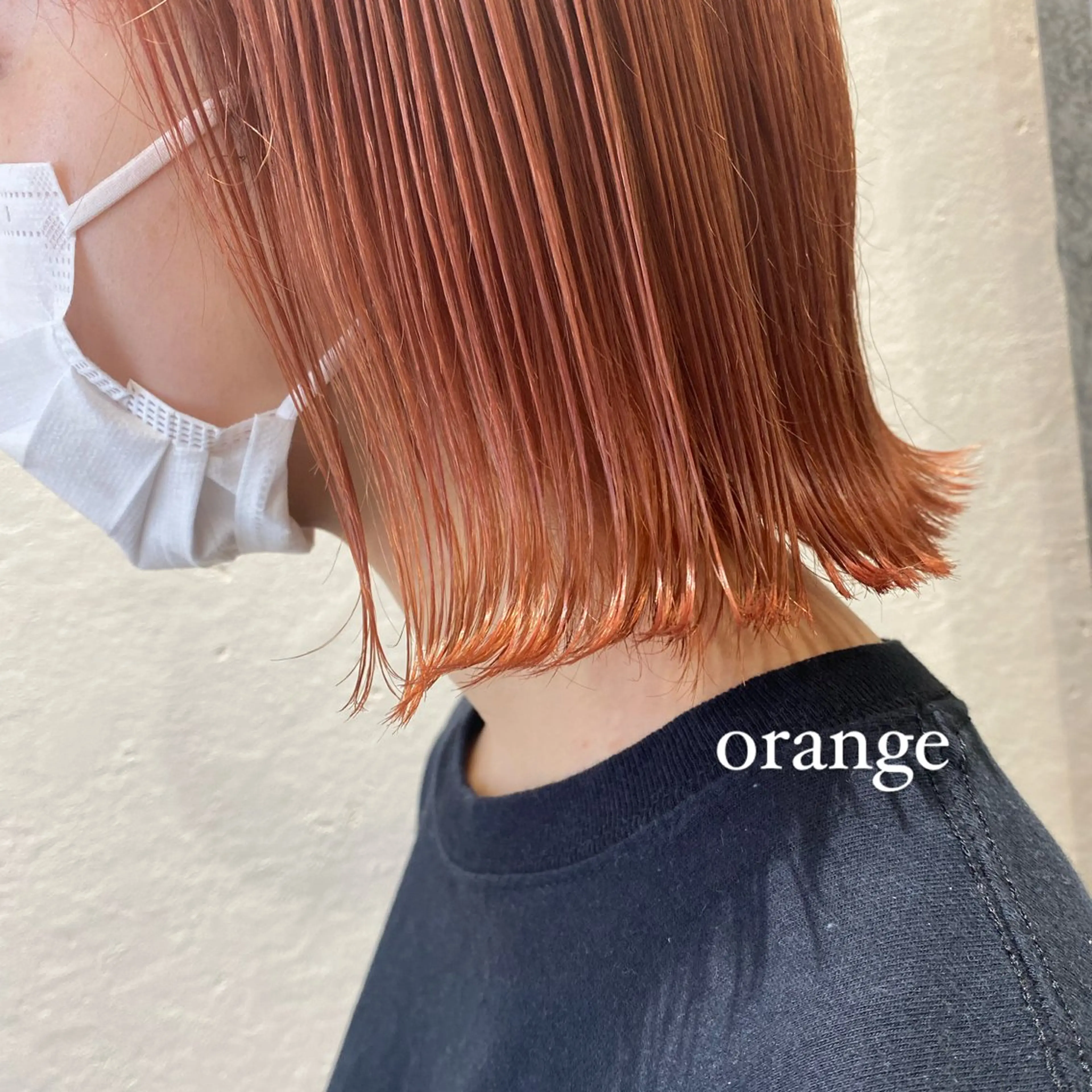 ショート カラー 切りっぱなしボブ ブリーチ オレンジ ボブ sem所属・似合わせ/ニュアンス 髪質改善🤍ariのヘアスタイル