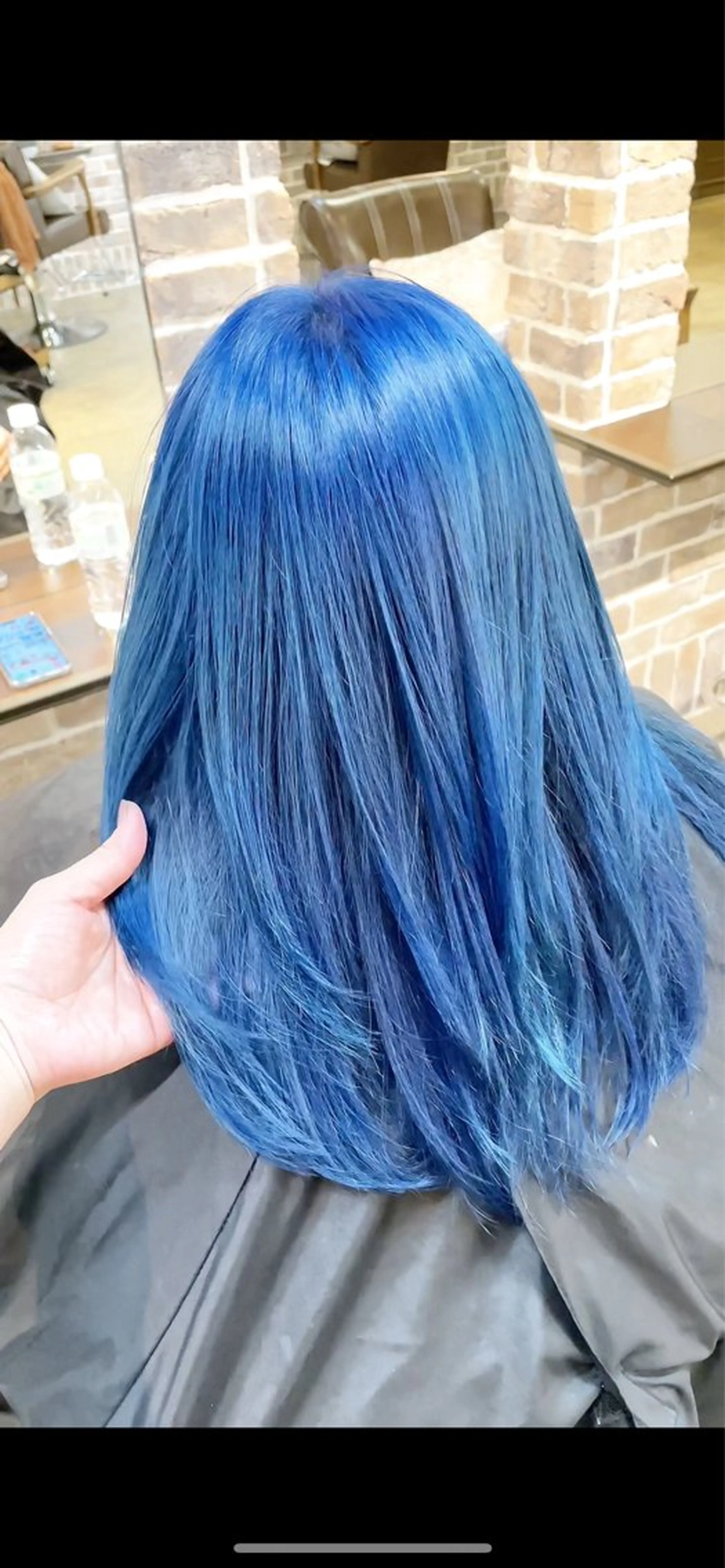 ロング カラー ブリーチ ブルーカラー ACROあべの店所属・艶カラー/インナー /グラデ/大西小百合のヘアスタイル