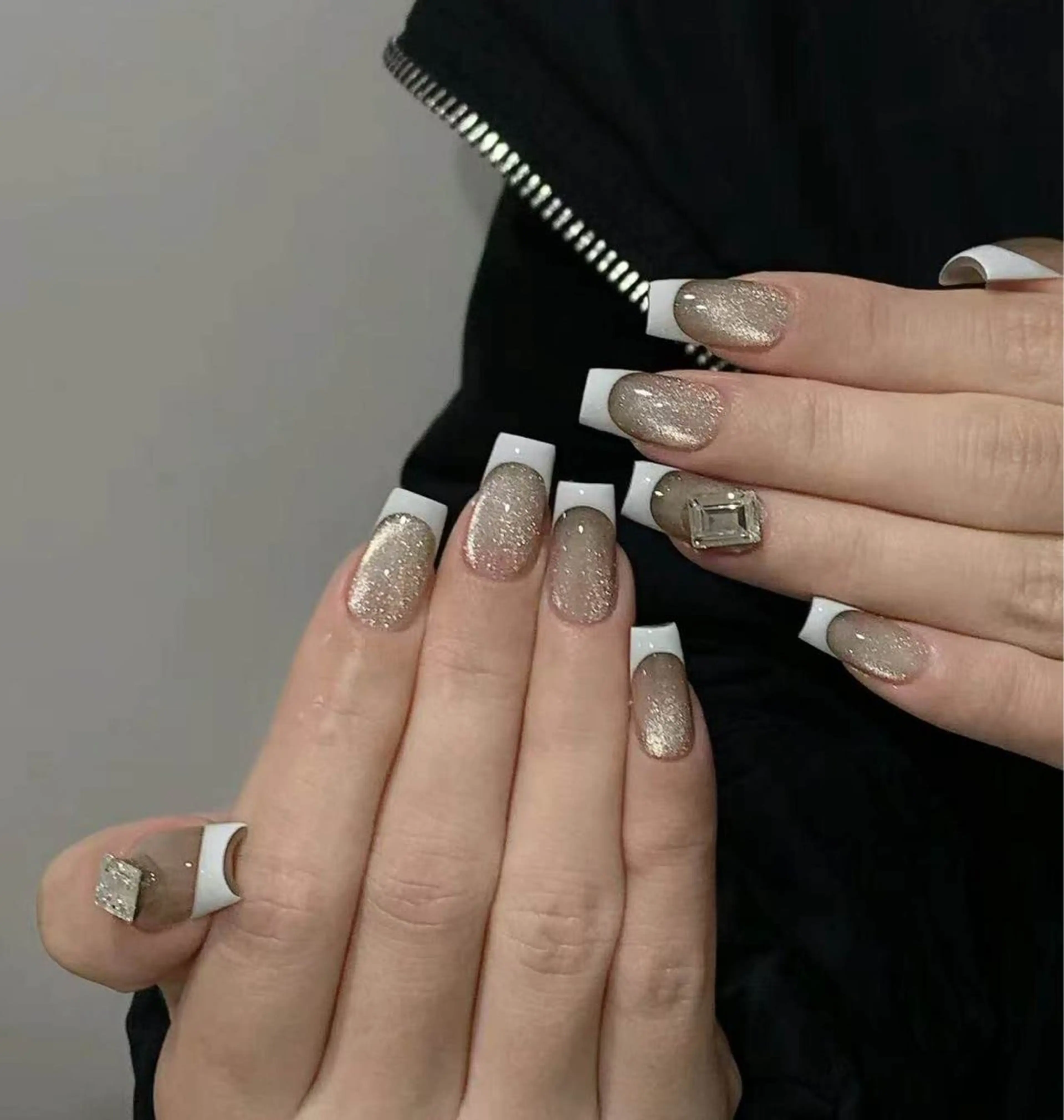 ネイル フラワーネイル フレンチネイル ジェルネイル ガラスフレンチ ハート ハンドネイル BabyYouMi ねねのネイルデザイン