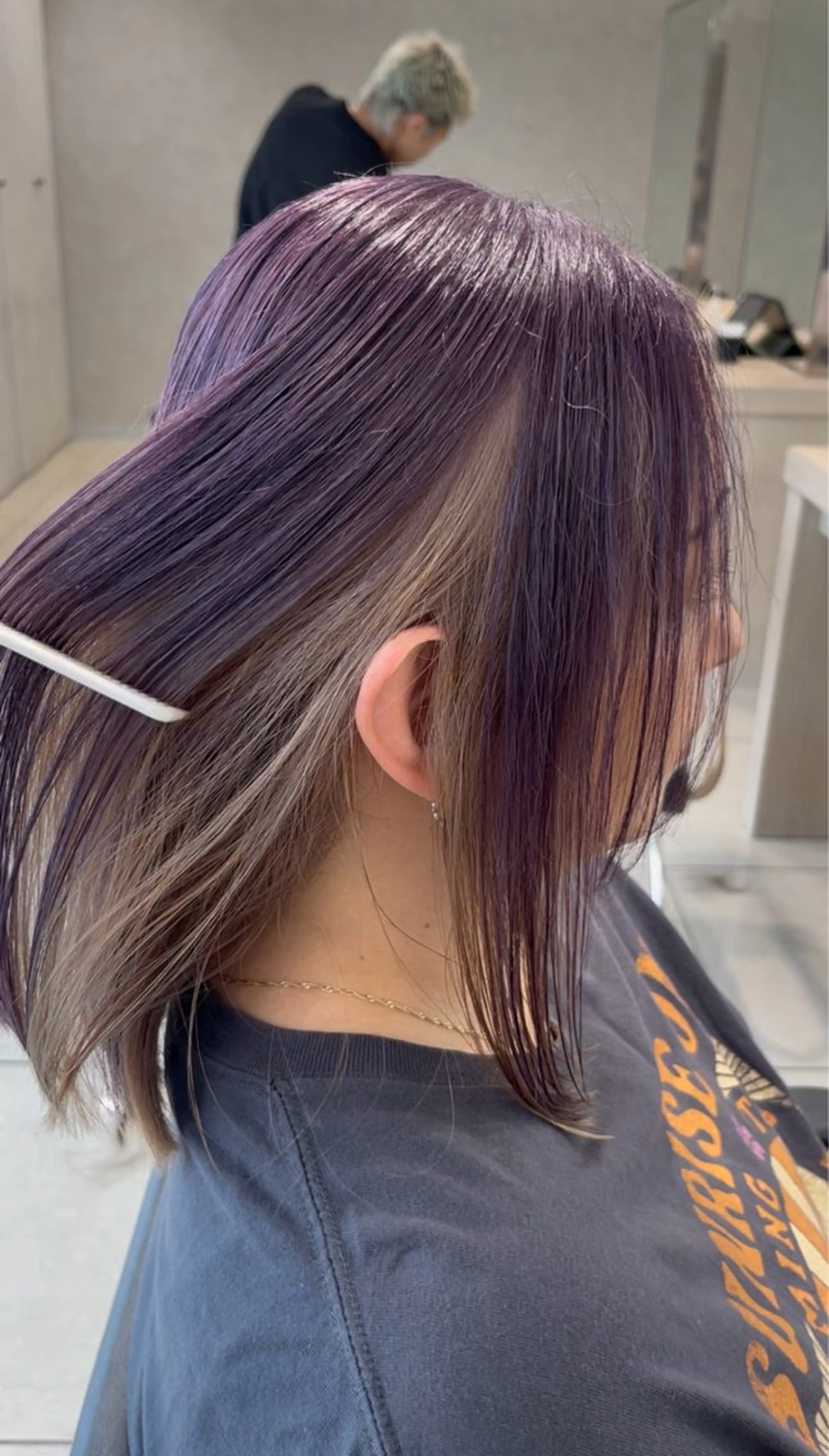 セミロング カラー ブリーチ ケアブリーチ デザインカラー カット ヘアカラー 巖本 真希のヘアスタイル