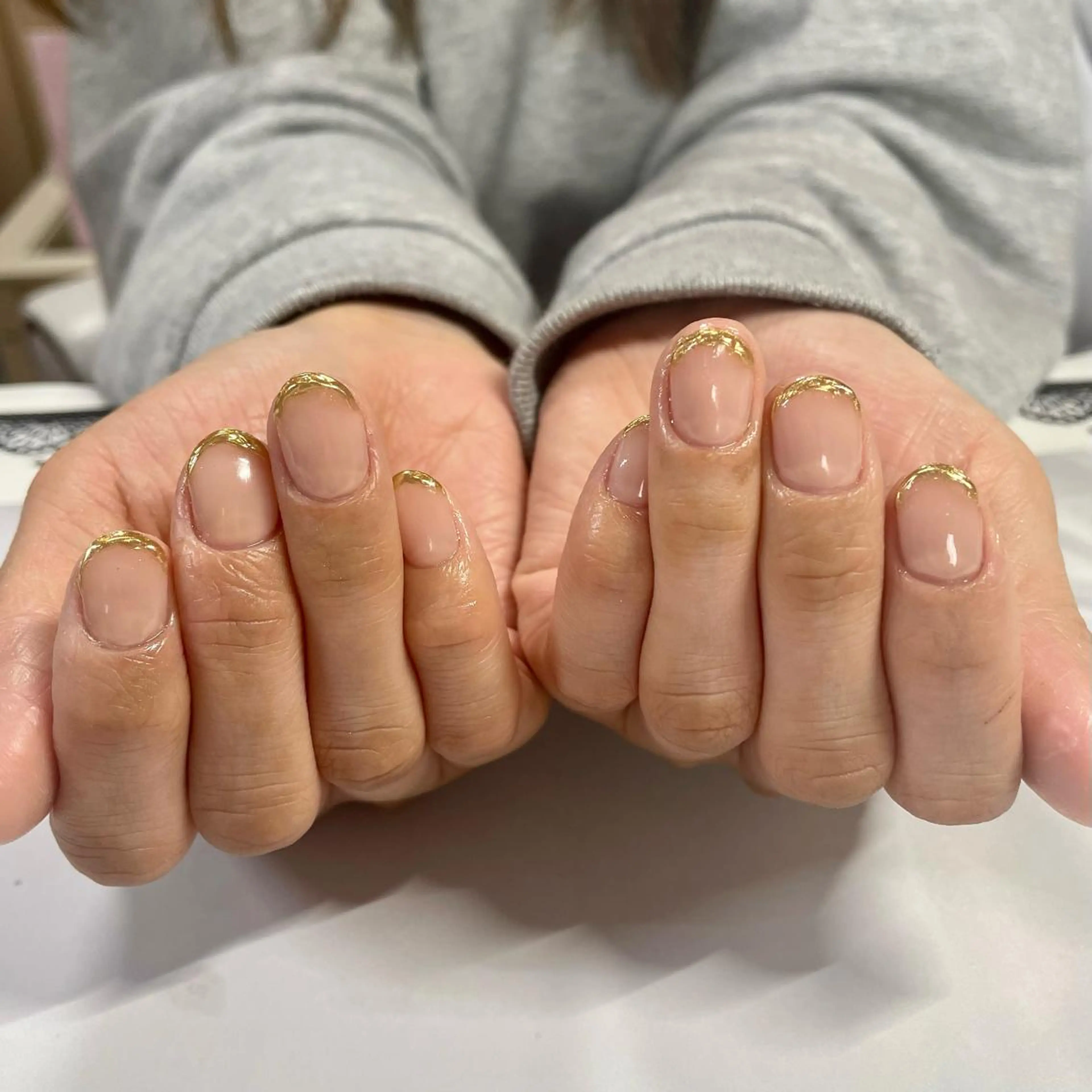 ネイル フレンチネイル ミラーネイル 奥園 良恵のネイルデザイン