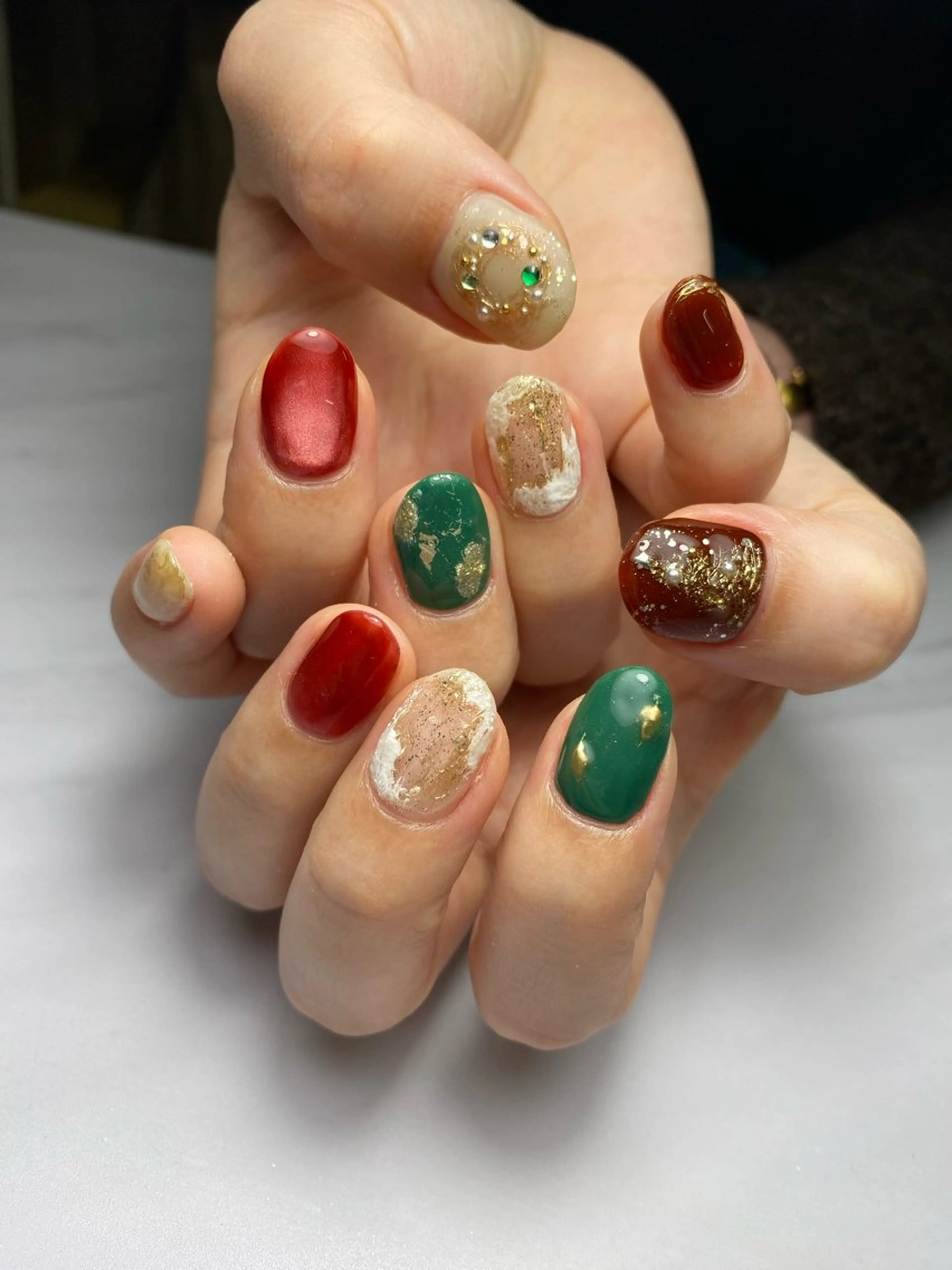 ネイル ジェルネイル マグネットネイル 持ち込み ニュアンスネイル ワンカラーネイル ハンドネイル 草加ニュアンスネイル 🌚hersのネイルデザイン