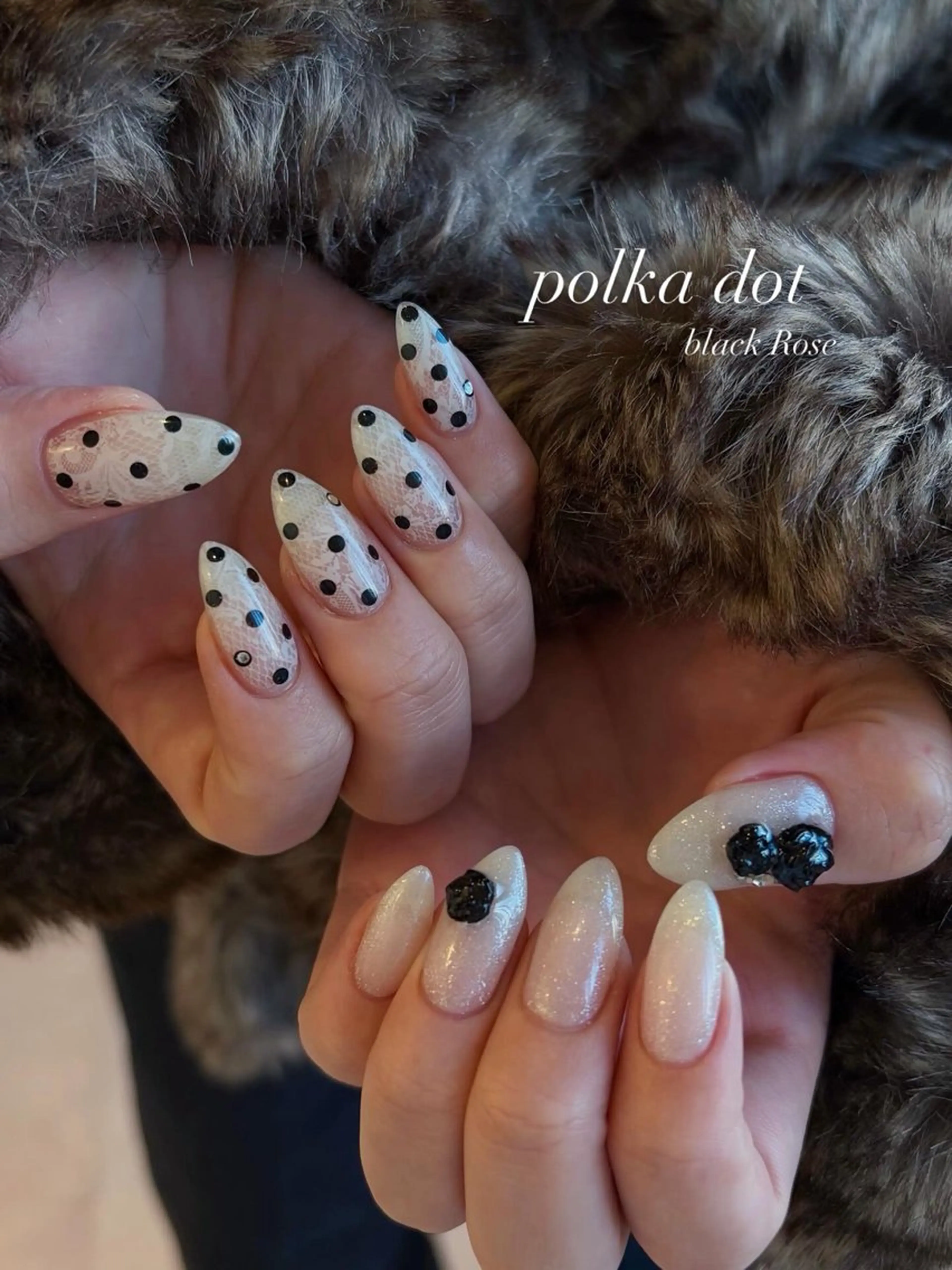 ネイル ドット レース ハンドネイル Chipieee manamiのネイルデザイン