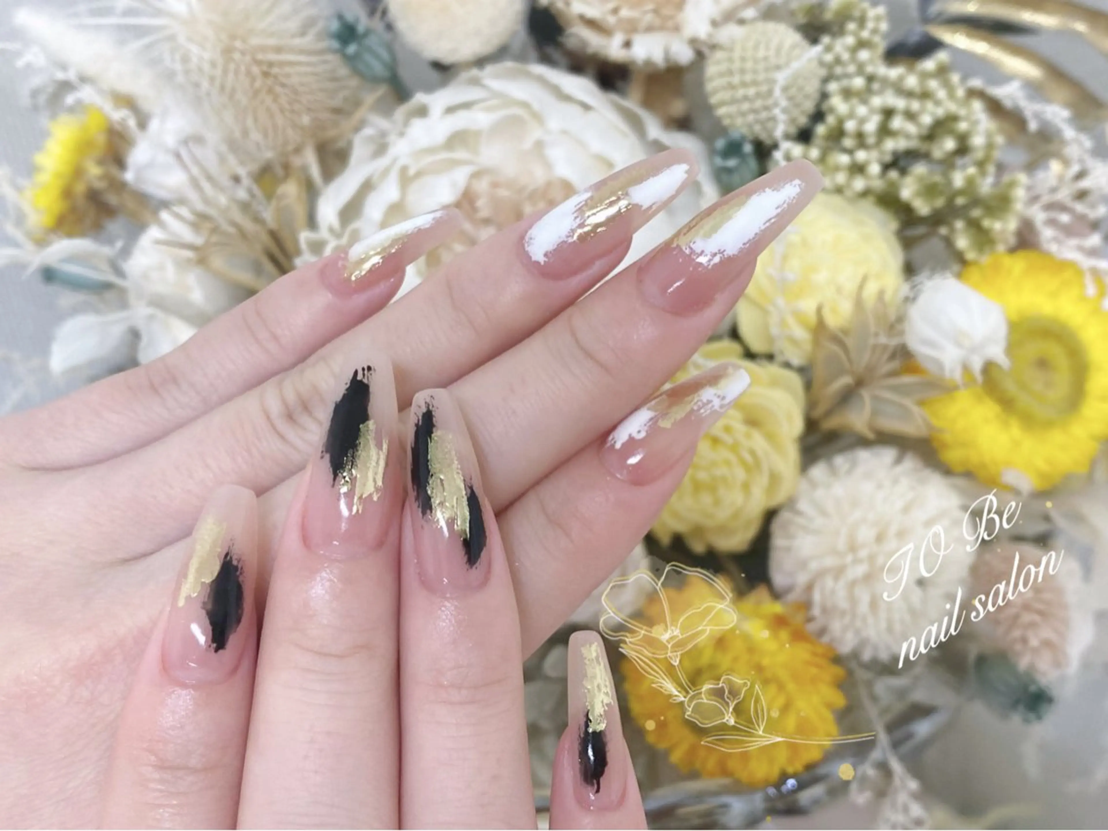ロング ハンドネイル Nail Salon To Be珈月のネイルデザイン