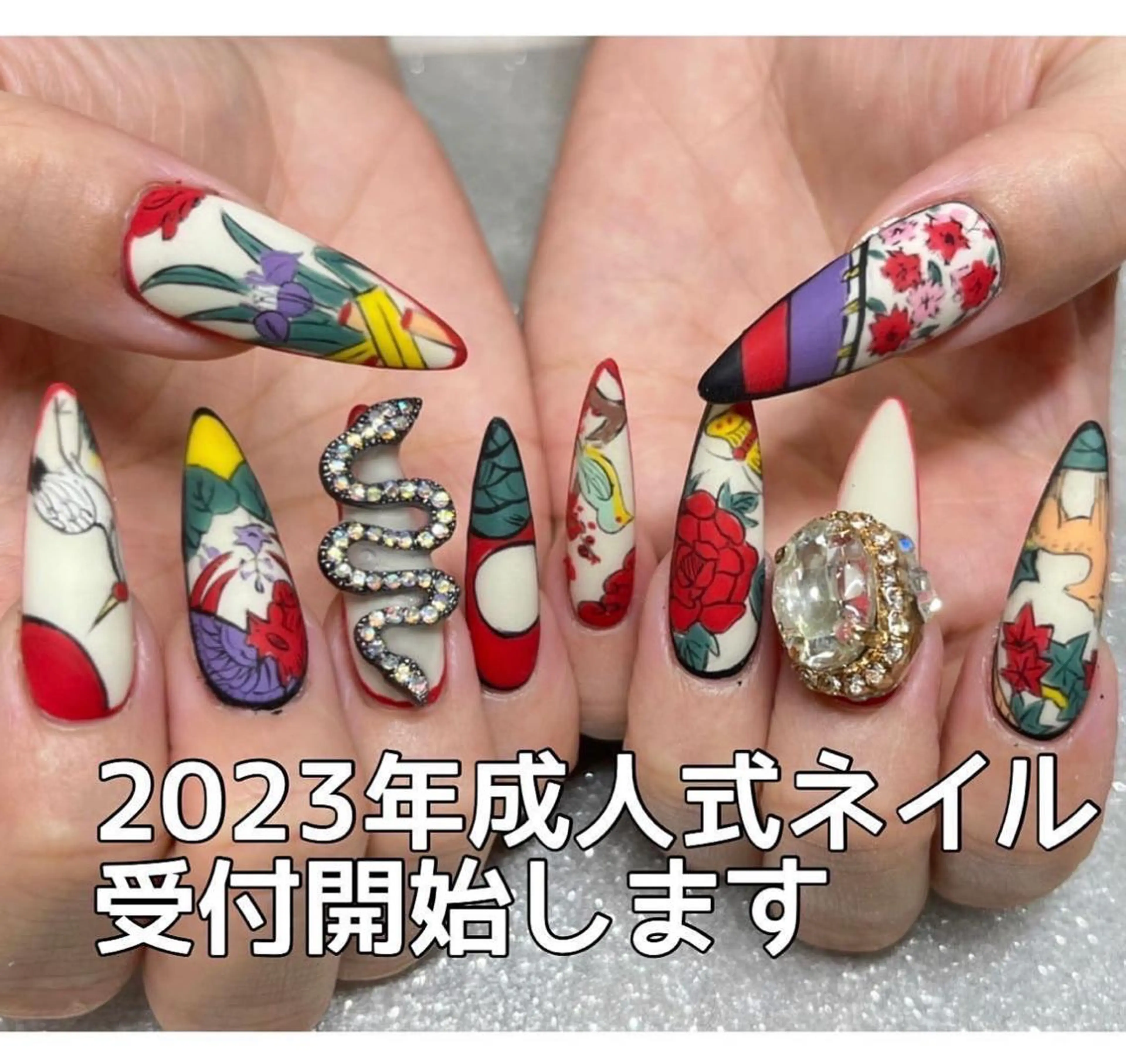 ネイル 成人式 スカルプネイル NAILSGOGO shibuyaのネイルデザイン