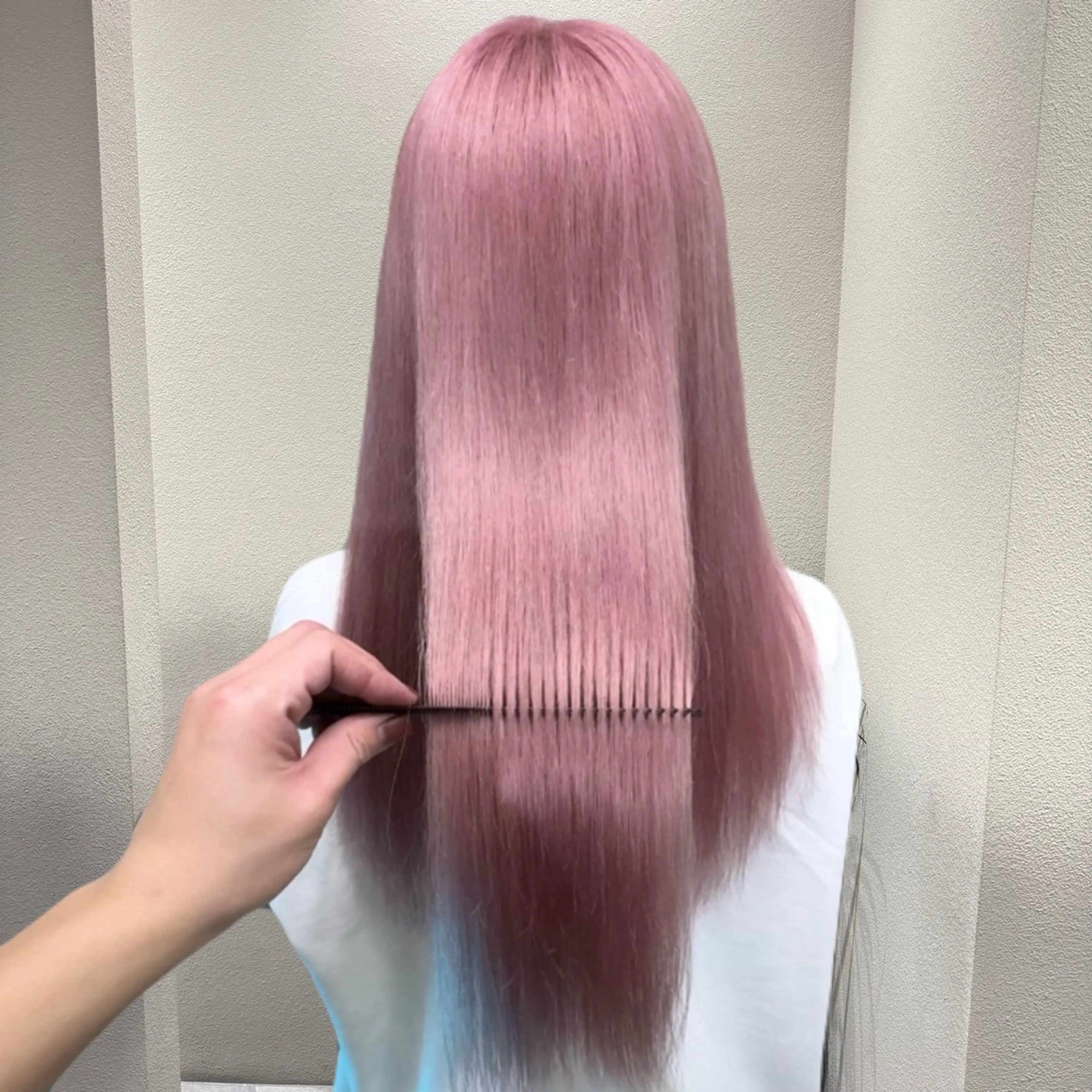 ミディアム カラー ブリーチ ケアブリーチ ハイトーンカラー ピンクカラー パープルカラー ヘアカラー ヘアセット ✨ブリーチ支持No1 複雑履歴修正/舘岡のヘアスタイル