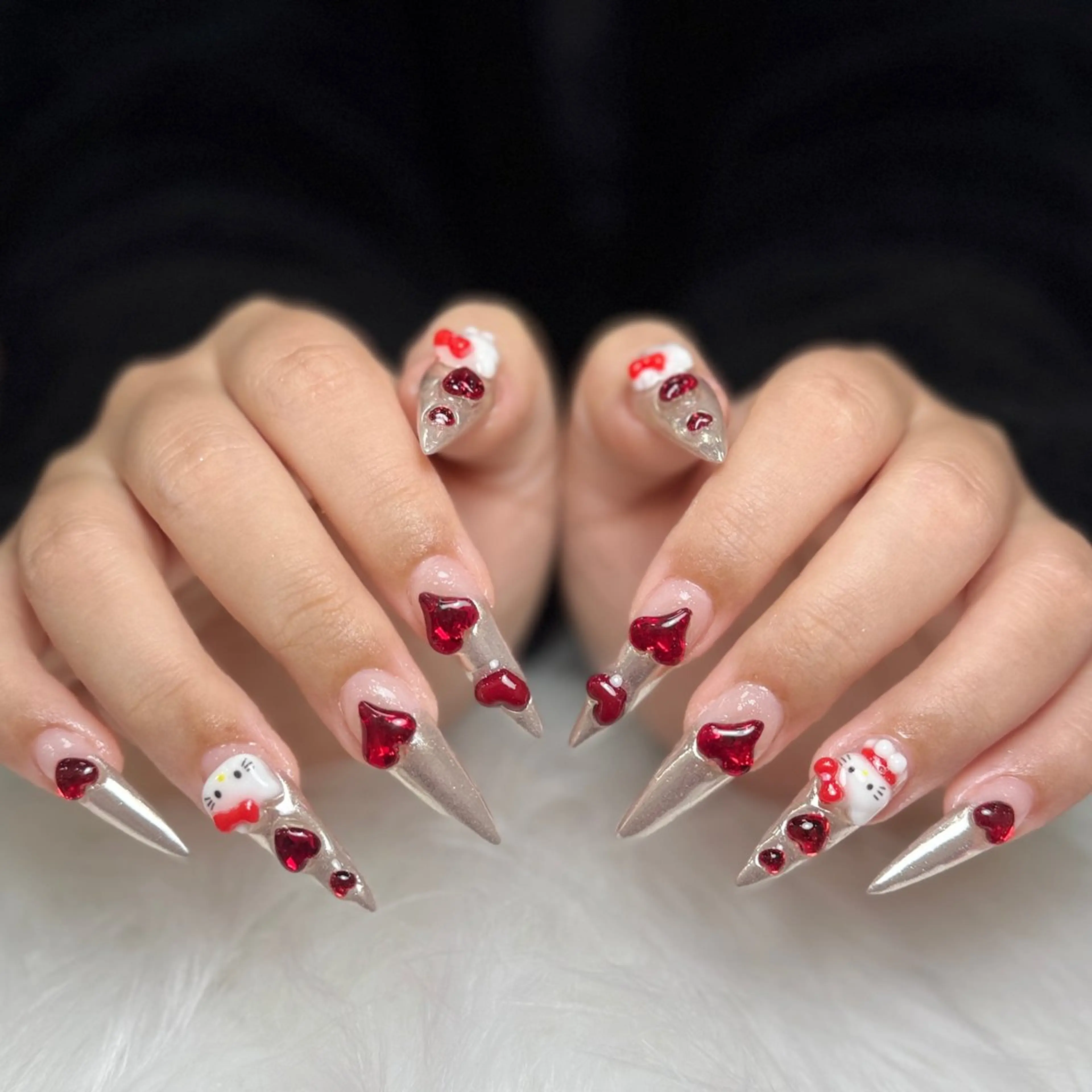 ネイル オーロラネイル 長さ出し フラッシュネイル フレンチネイル ジェルネイル Michi_Nails_Salon所属・Michi Nail Staffのネイルデザイン