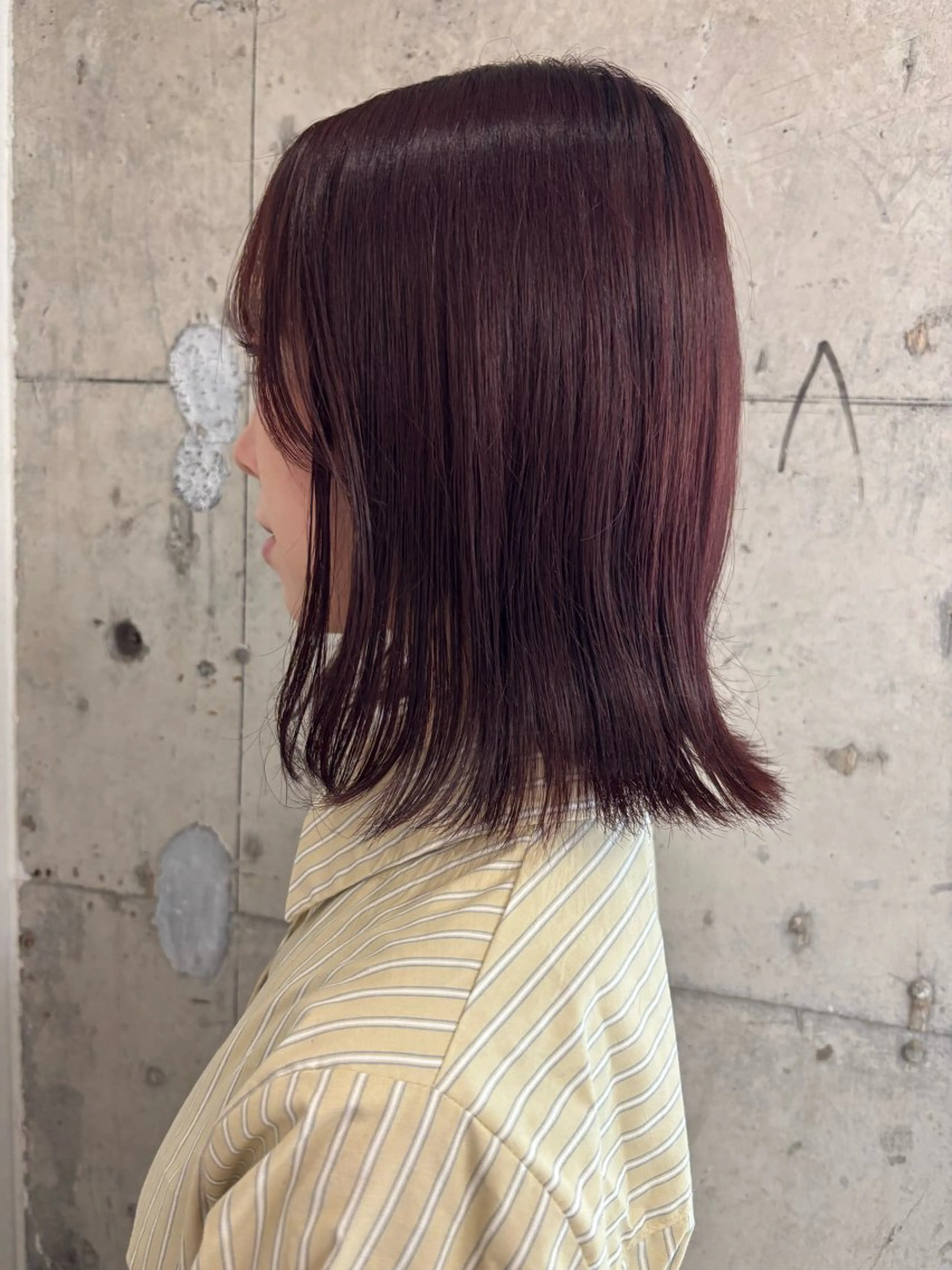 ミディアム カラー カット ヘアカラー トリートメント 永田 愛莉のヘアスタイル