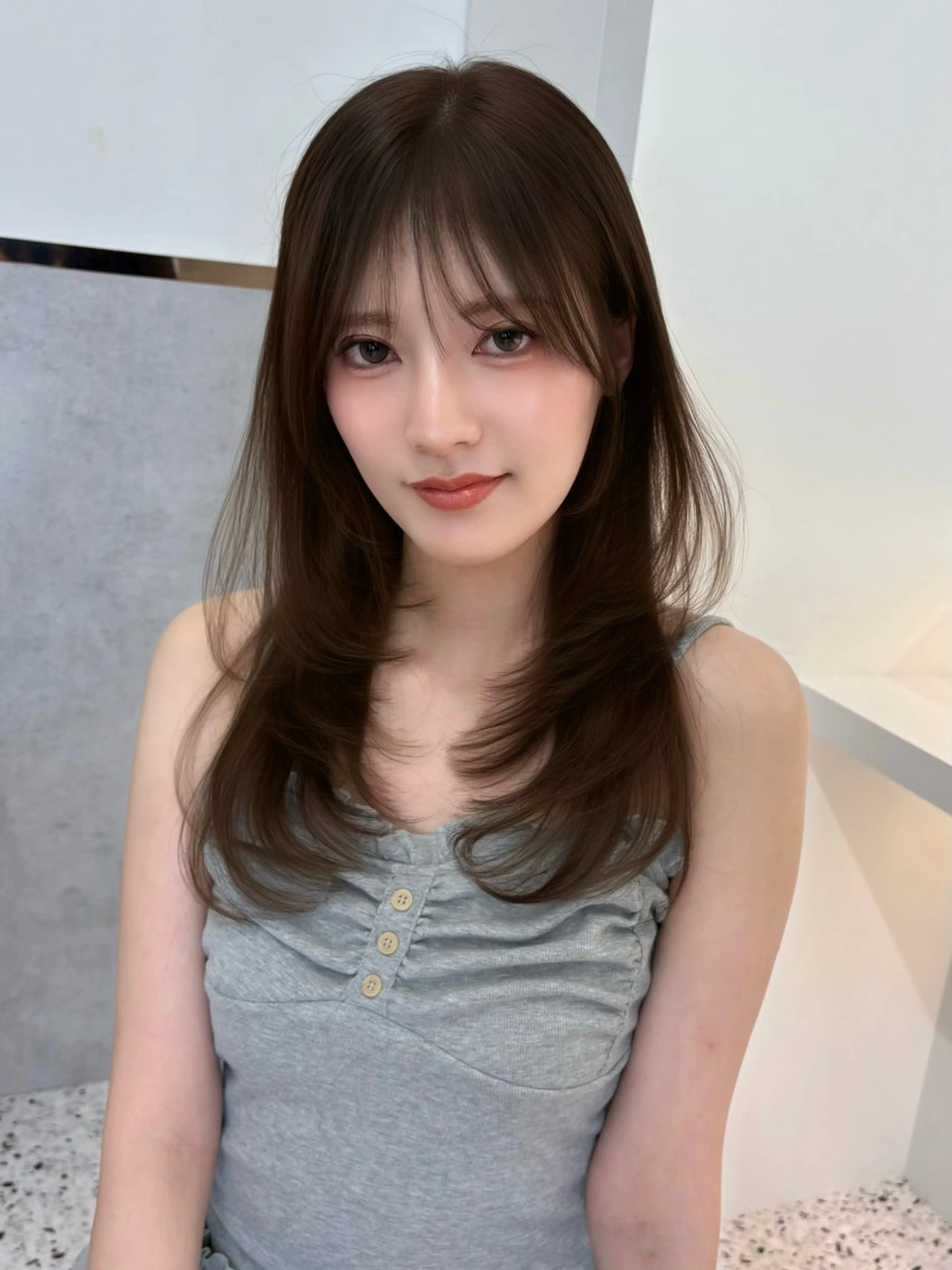 セミロング カラー ヘアアレンジ カット ヘアカラー fumika🎀 ベージュのヘアスタイル