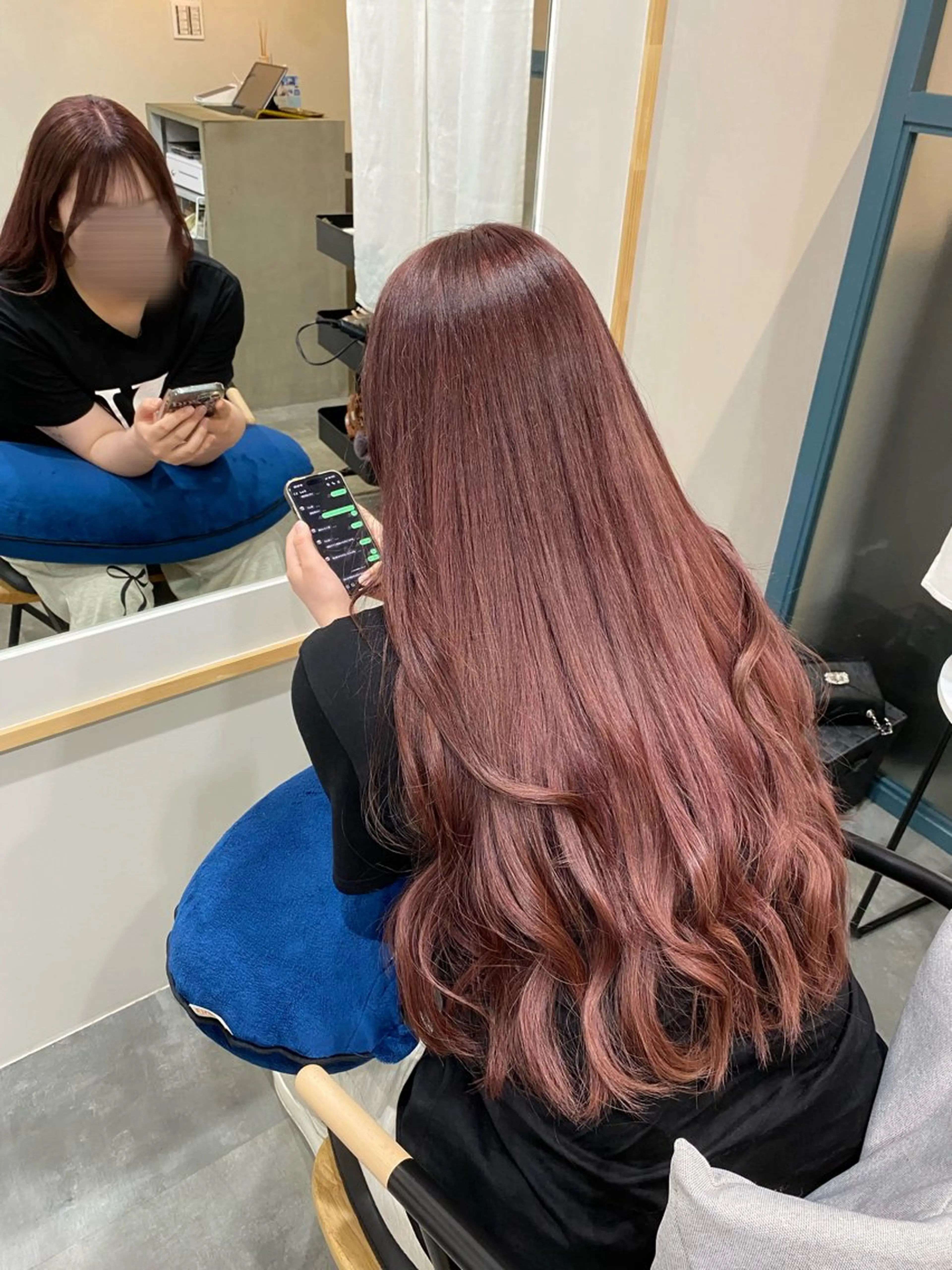 ロング カラー ブリーチ レッドカラー 【coco.】hair所属・カジカワサキ/髪質 改善/クロスパーマのヘアスタイル