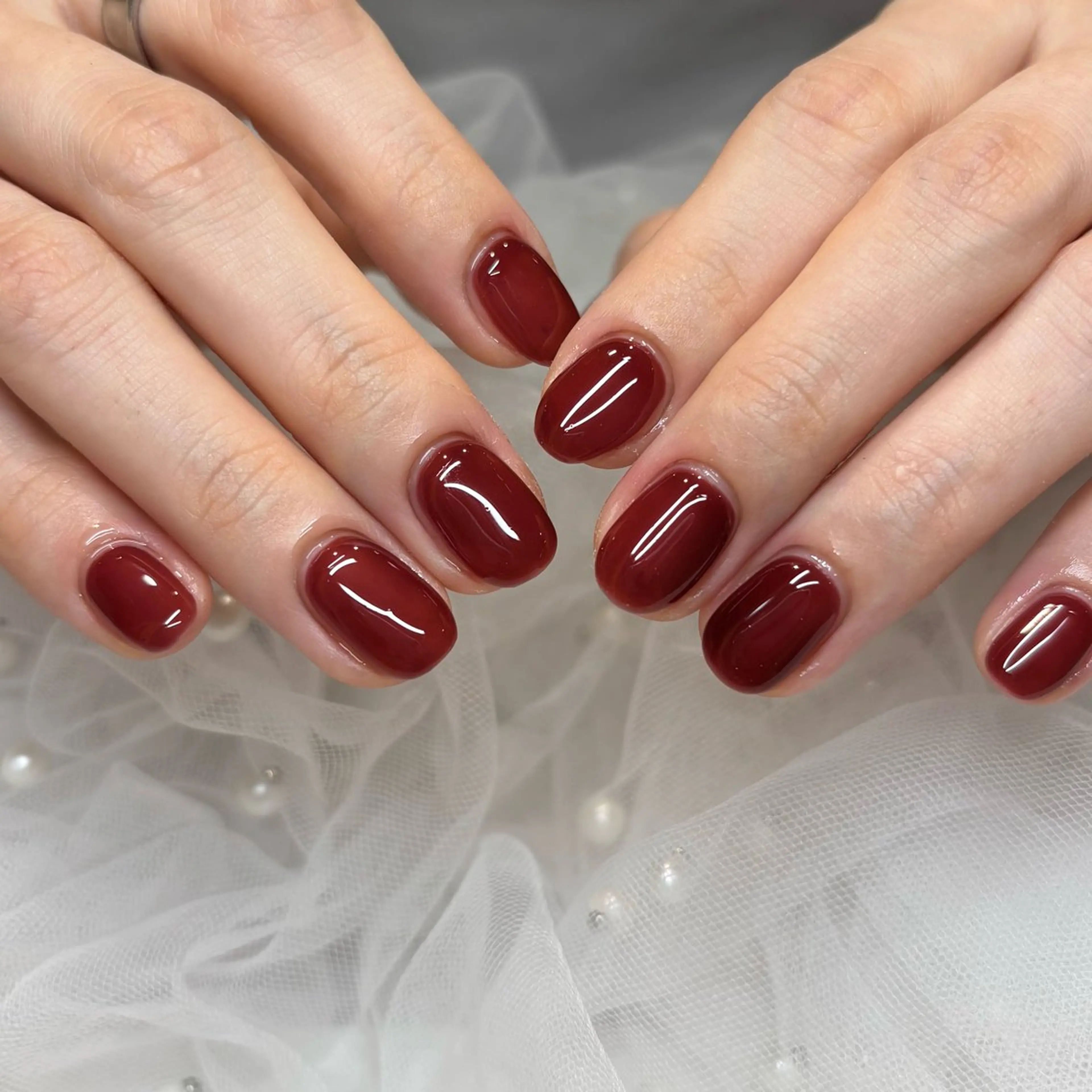 ネイル ワンカラーネイル ハンドネイル 荒巻 めいのネイルデザイン