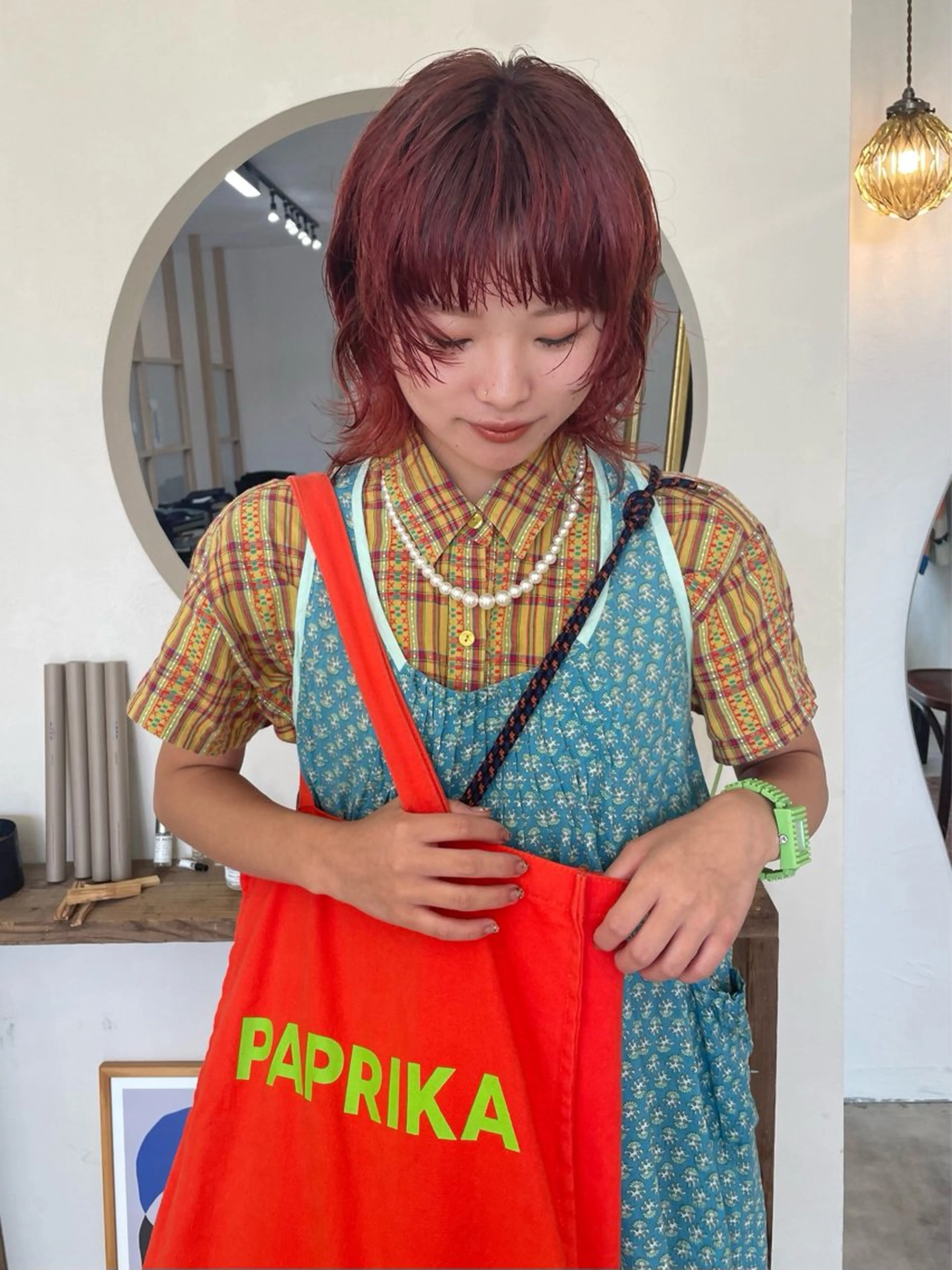 ミディアム カラー デザインパーマ/ 艶カラー/ボブのヘアスタイル