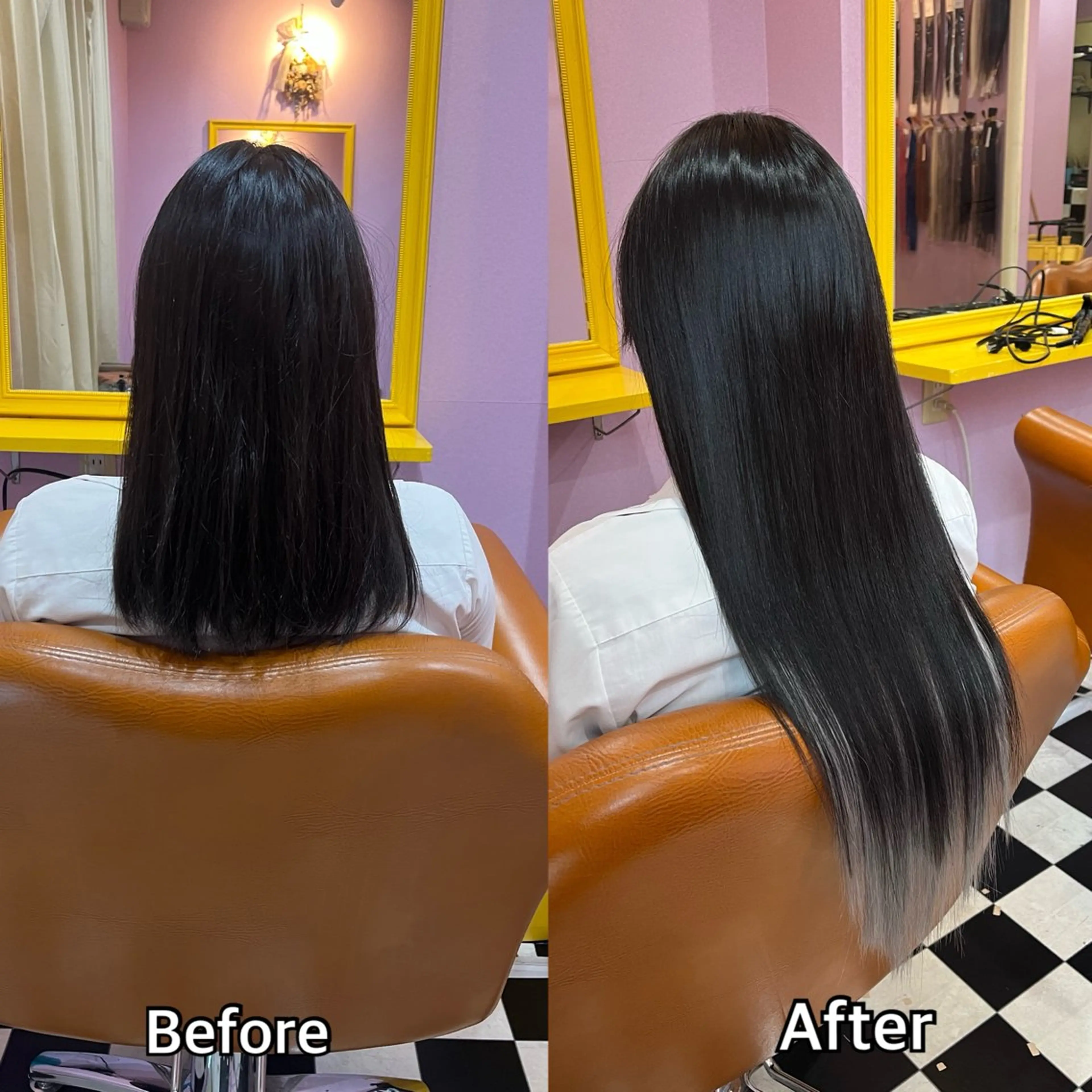 ロング シール+ちび編み込み エクステ梅田🐨のヘアスタイル