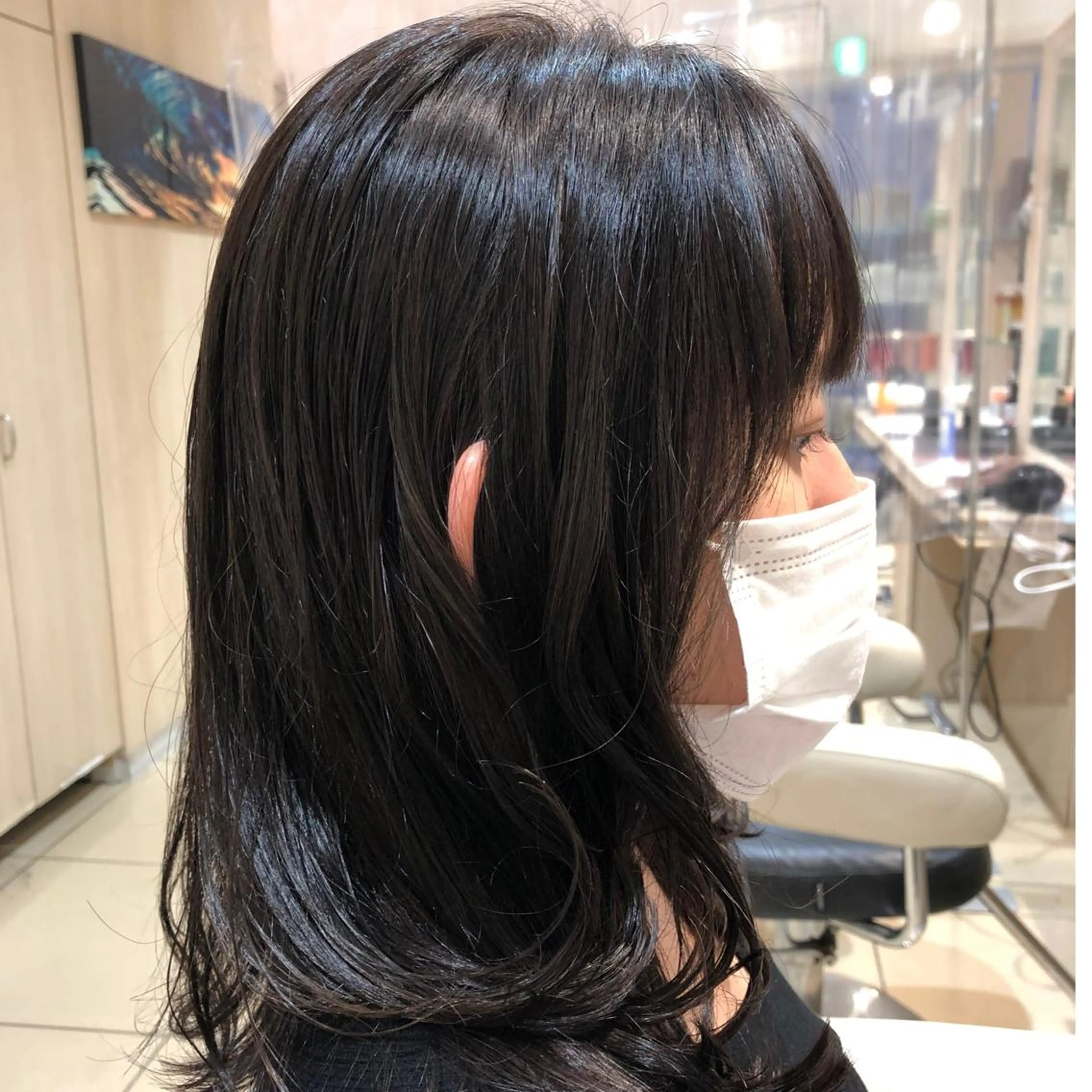 セミロング ヘアカラー トリートメント カジサ ケイコのヘアスタイル