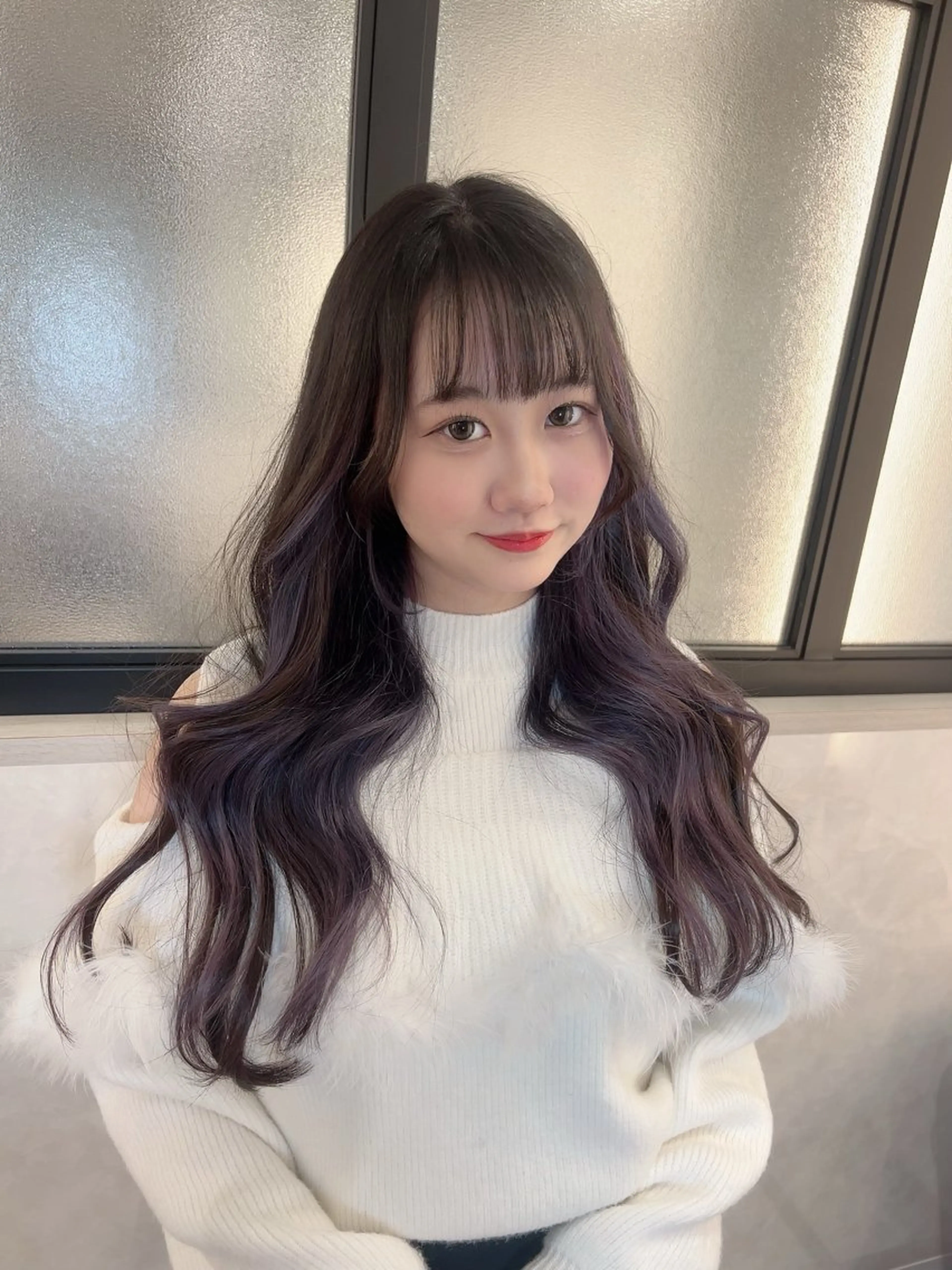 ロング カラー ヘアカラー トリートメント &chaLme   心斎橋所属・emi/髪質改善/ 韓国風/艶カラーのヘアスタイル