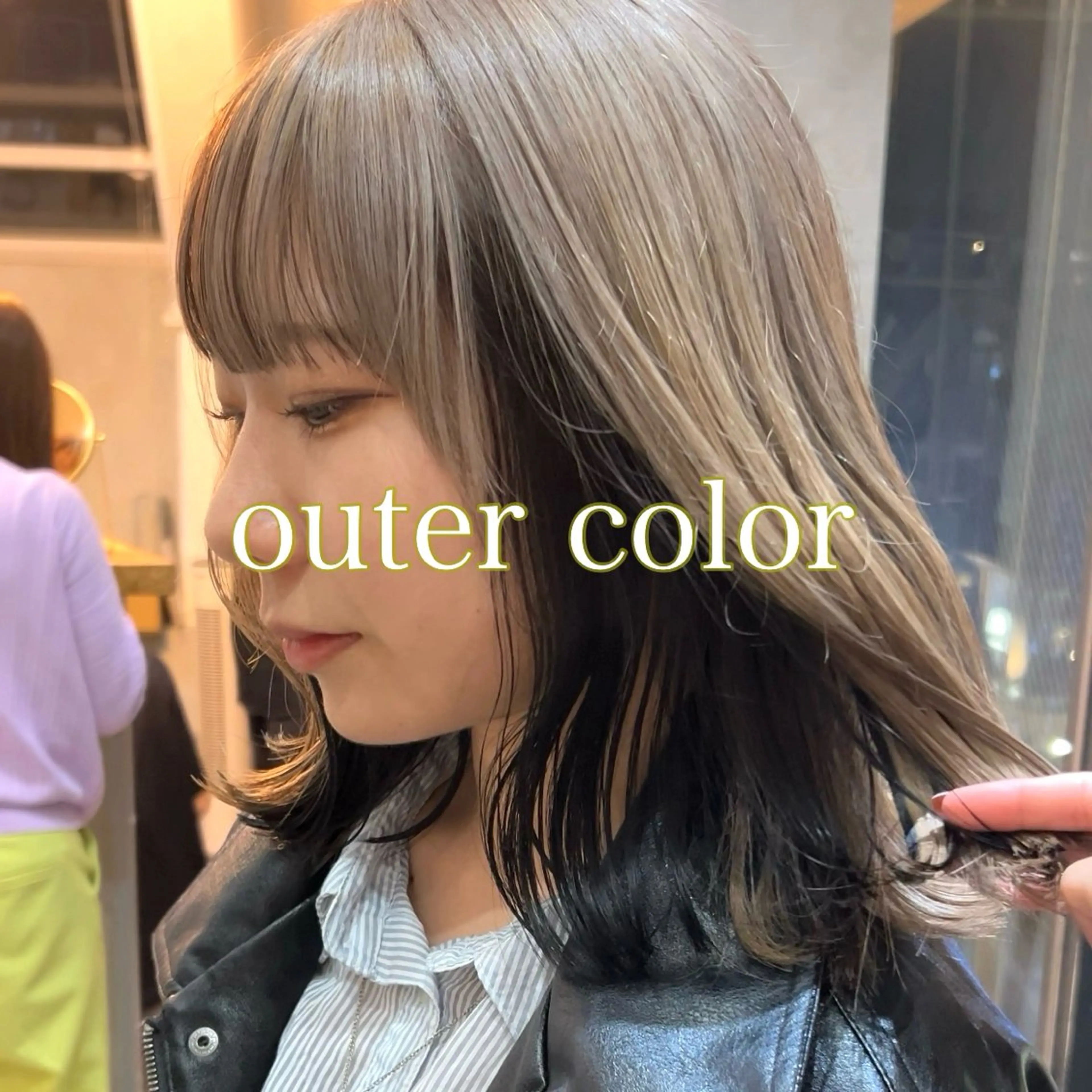 ミディアム カラー ベージュカラー ミルクティーベージュ ボブ/くびれボブ/ 髪質改善/Ru-kaのヘアスタイル