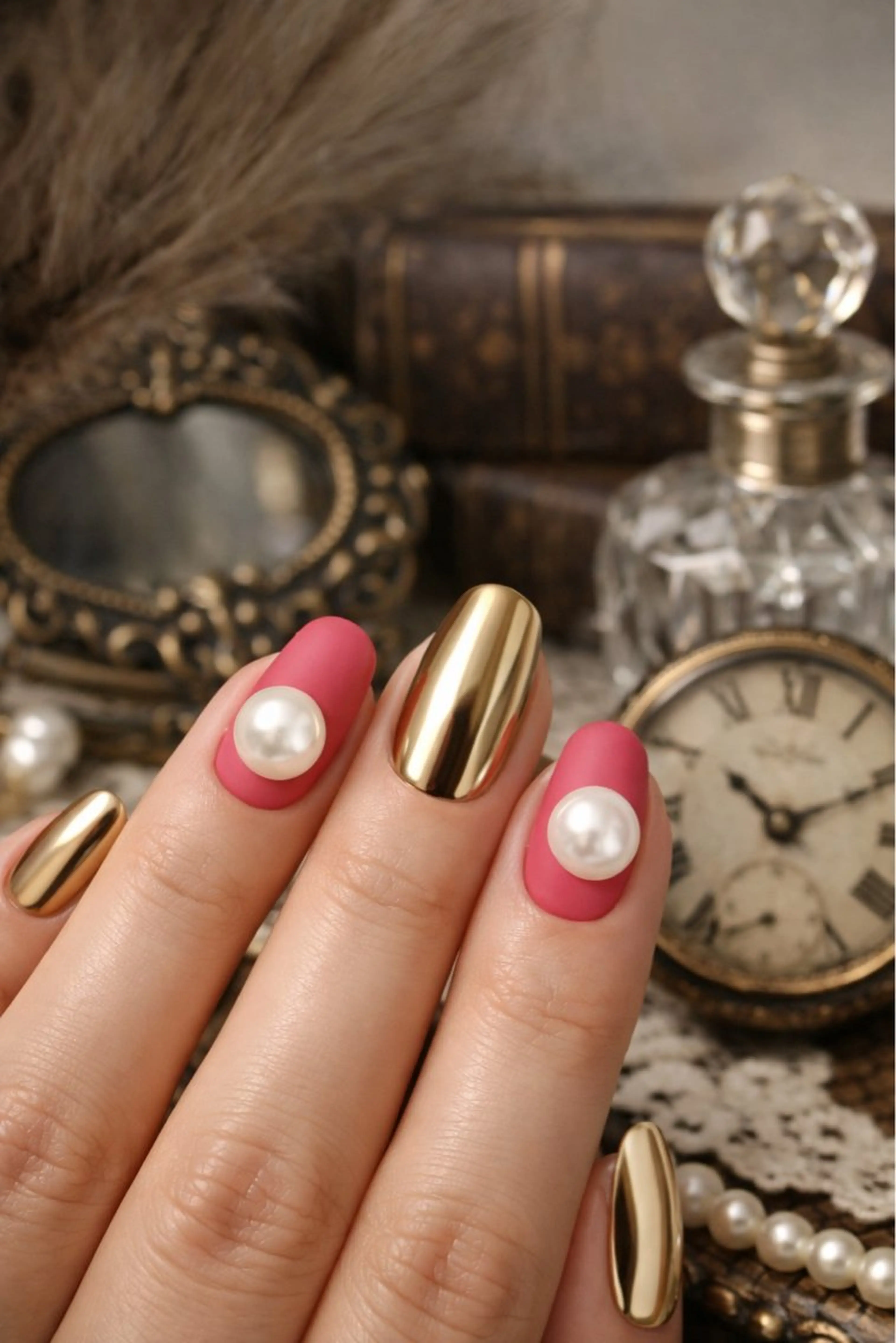 ネイル アートネイル ゴールド ハンドネイル Roger 舞のネイルデザイン