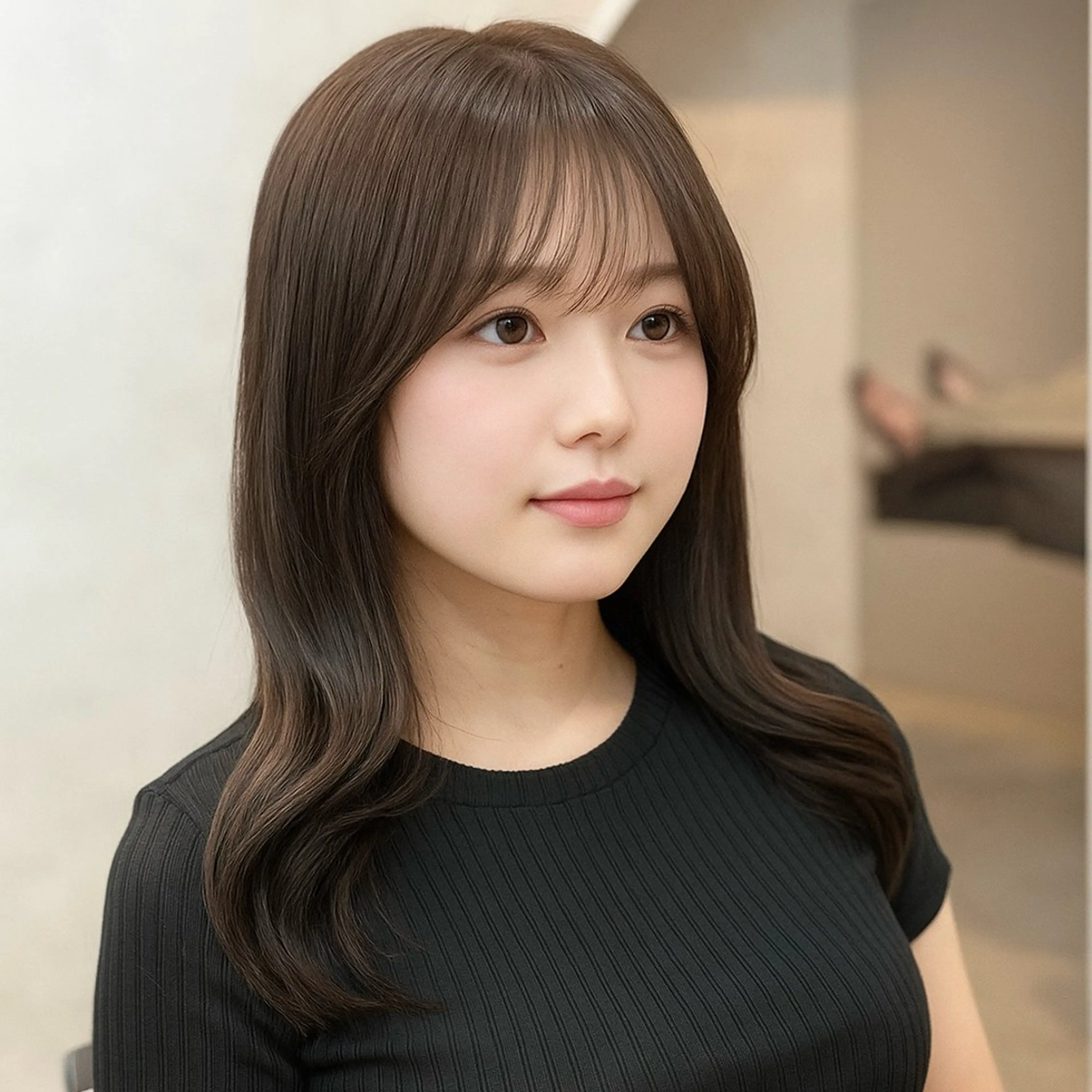 セミロング カット ヘアカラー ✨韓国ヘア✨ レイヤー✂️鎌倉楓麻のヘアスタイル