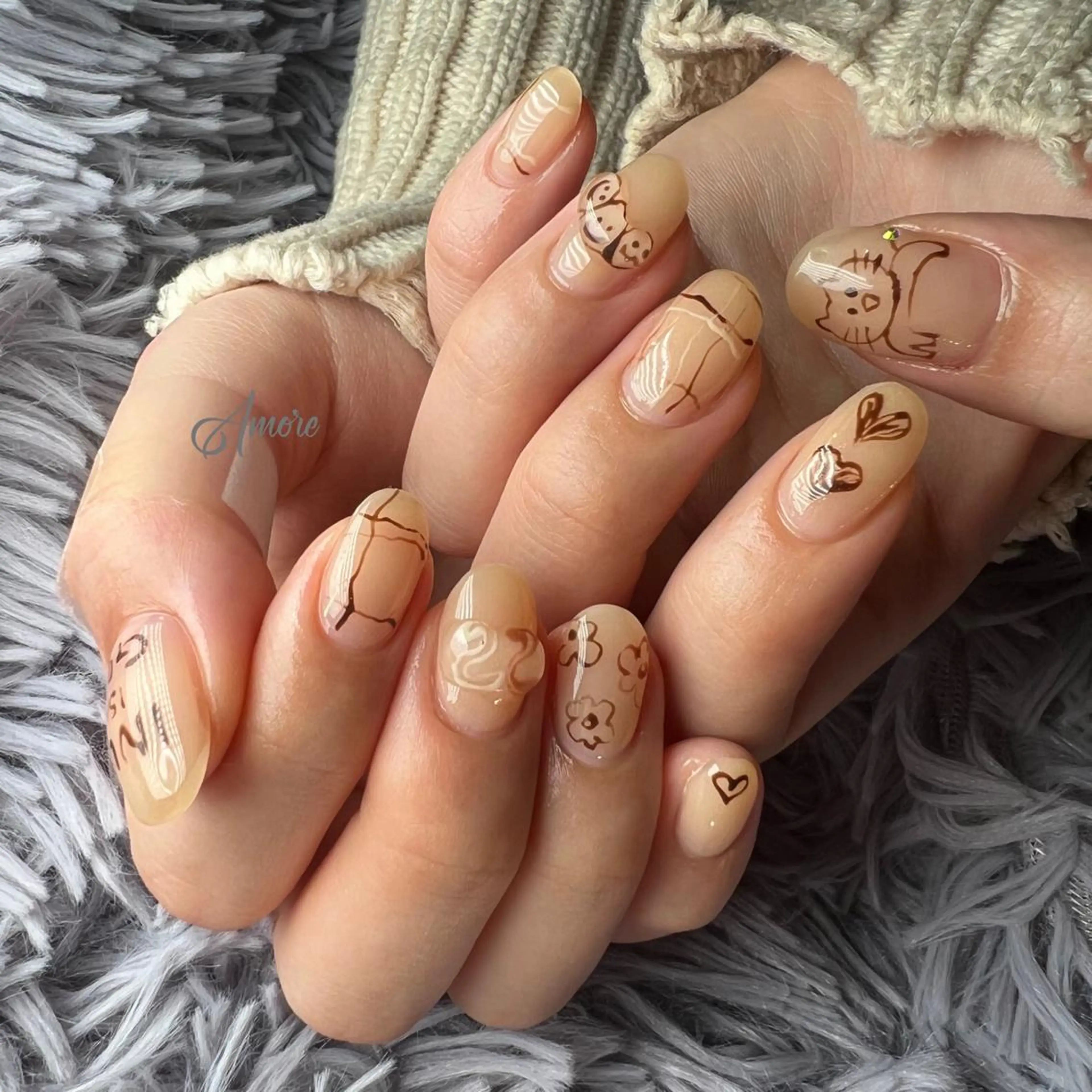 ネイル ジェルネイル 韓国ネイル ミラーネイル オフィスネイル パラジェル You kyehwaのネイルデザイン