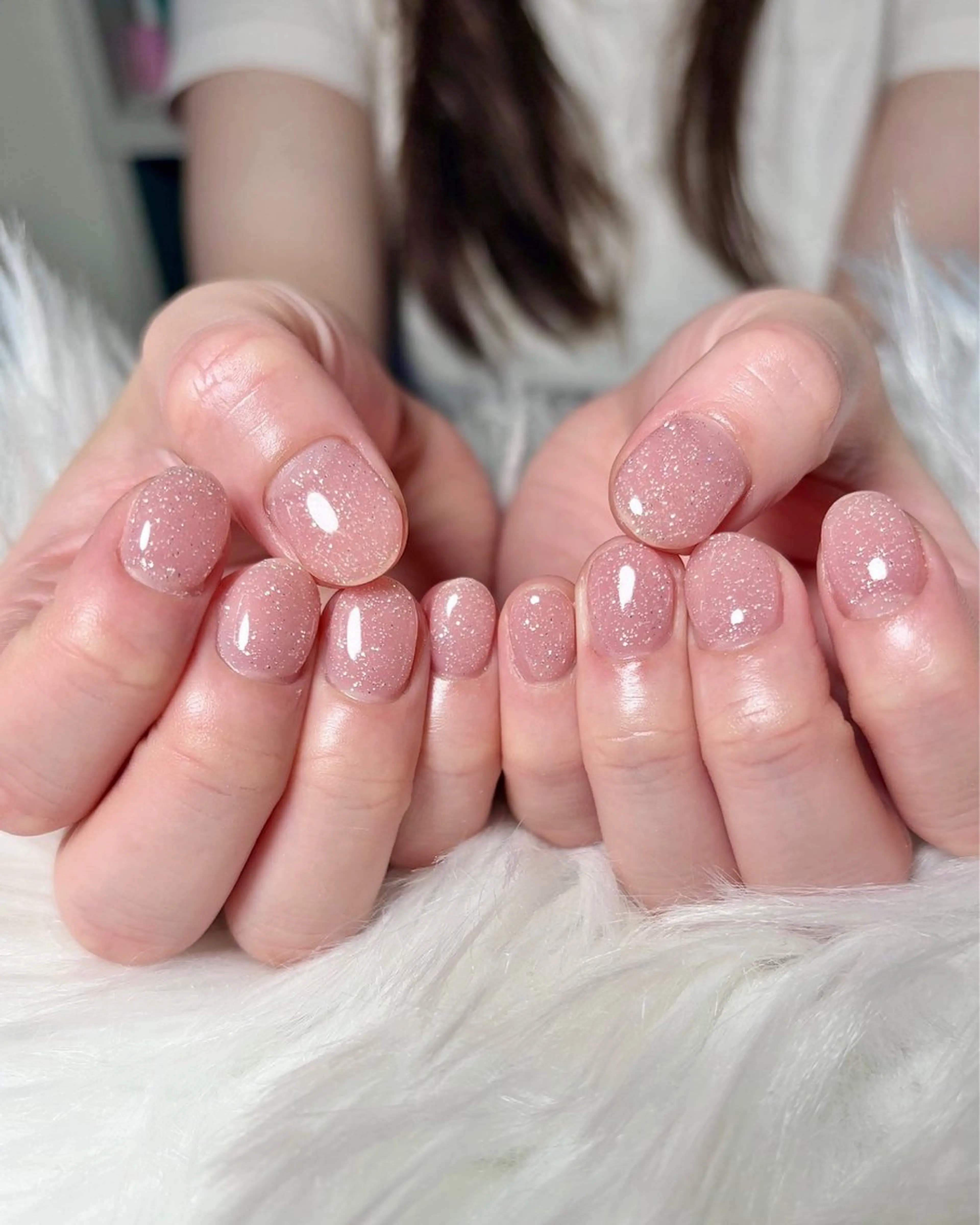 ネイル ラメ(グリッター) ワンカラーネイル ハンドネイル haacnails（ハーシーネイル）所属・haac nailsのネイルデザイン