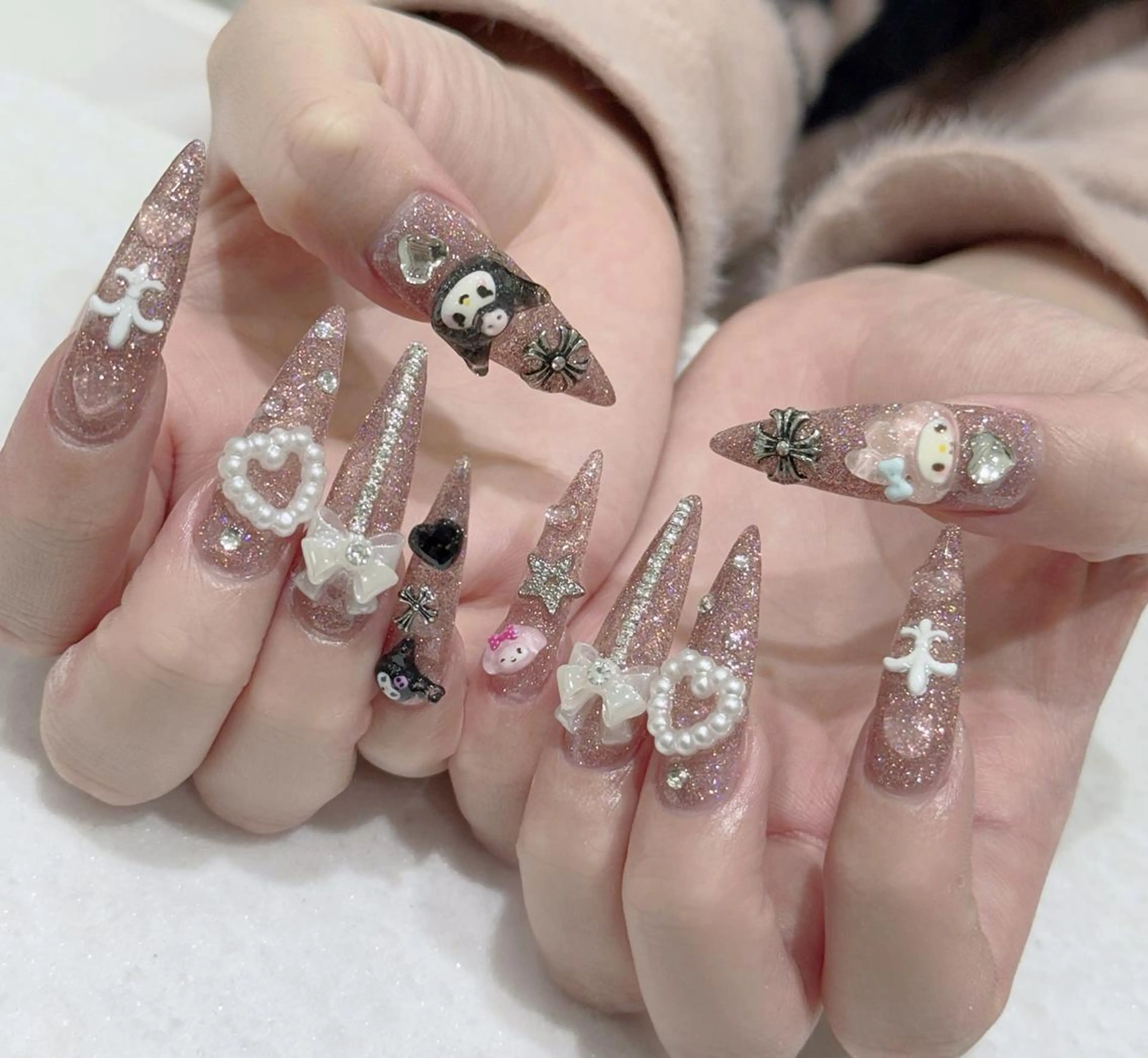 ネイル オーロラネイル ブルー チークネイル 長さ出し フットネイル ハンドネイル NAILS168 チップ長さ出し専門店のネイルデザイン