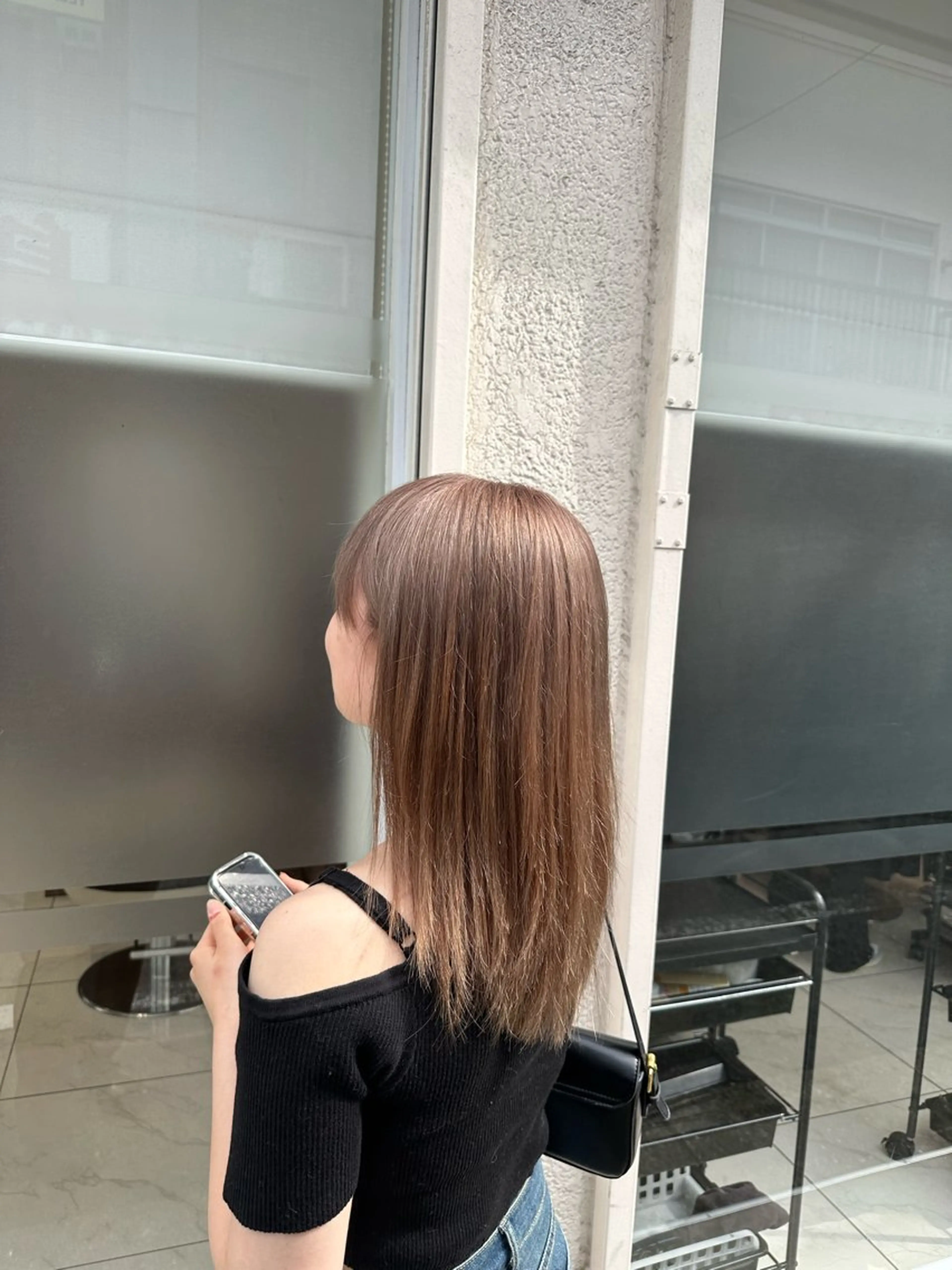 ミディアム ヘアカラー 竹下 勝也のヘアスタイル