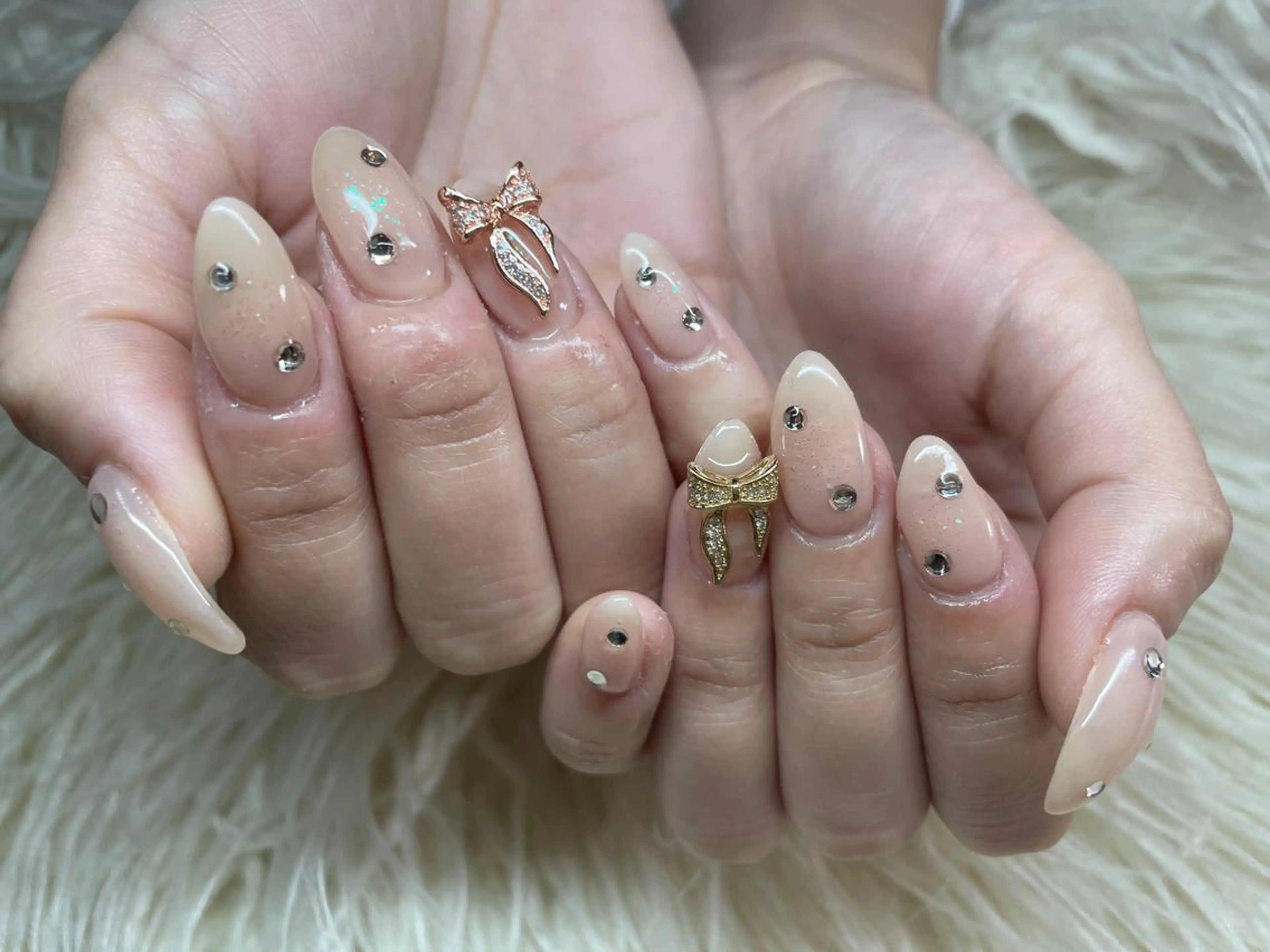 ネイル リボン ワンホンネイル ハンドネイル フットネイル Nail salon LuaRのネイルデザイン