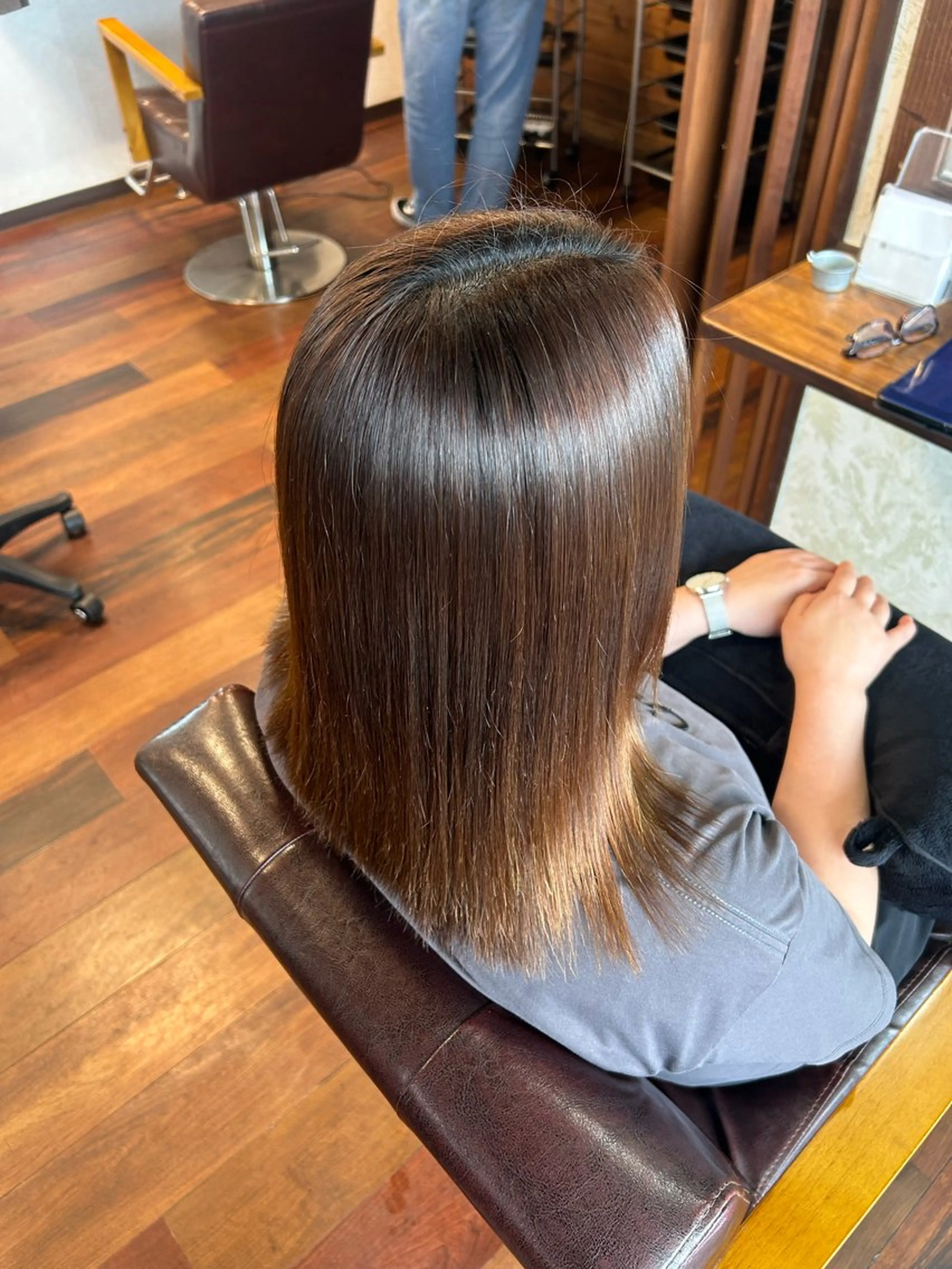 ミディアム パーマ 縮毛矯正 縮毛矯正 東尾 凜のヘアスタイル