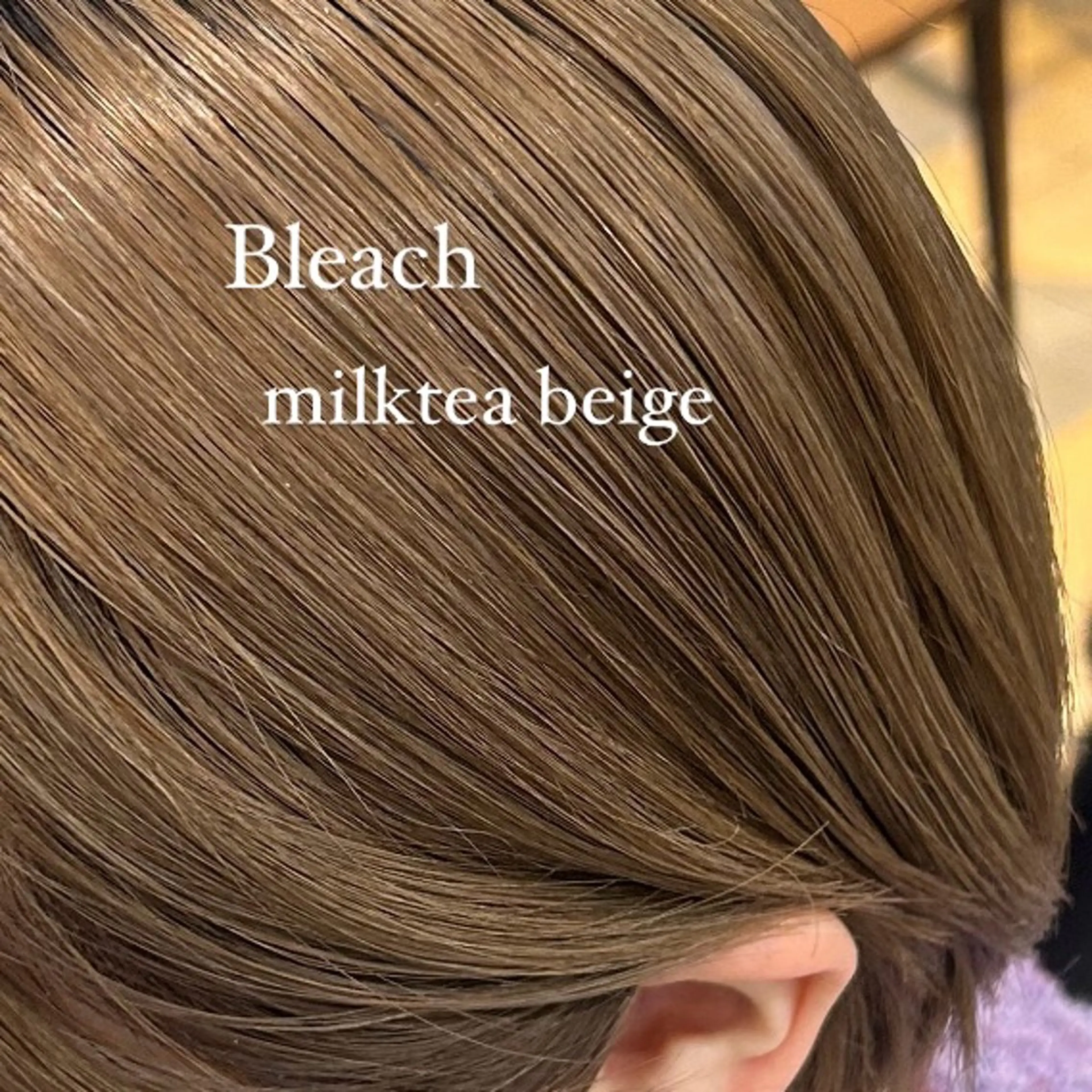 ミディアム カラー ヘアカラー オリーブ/ 透明感カラー/れいあのヘアスタイル