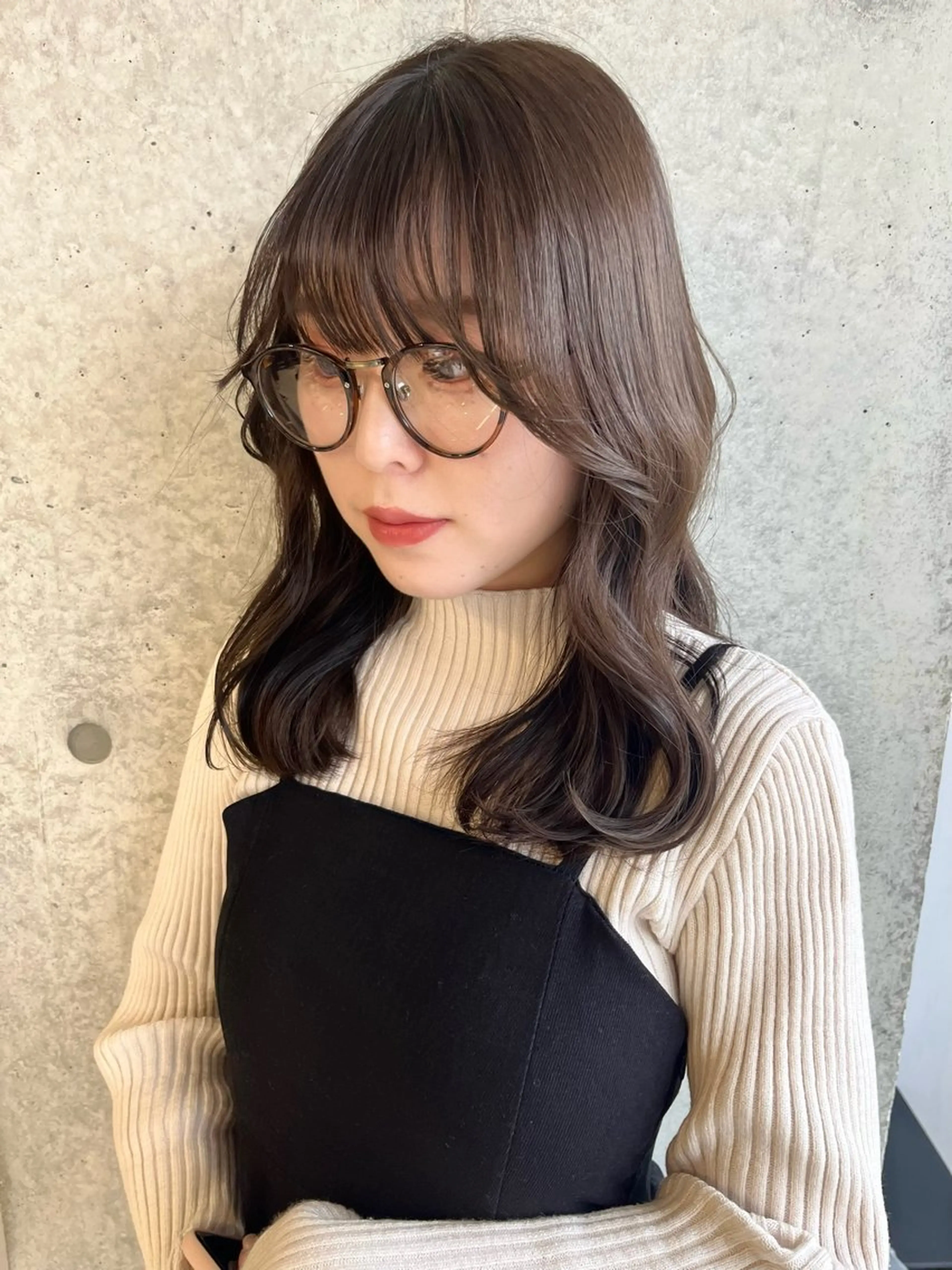 セミロング カラー アッシュ アッシュグレー アッシュグレージュ 透明感カラー グレージュ ヘアカラー Miyu🎀レイヤー ／透明感カラー🪽のヘアスタイル