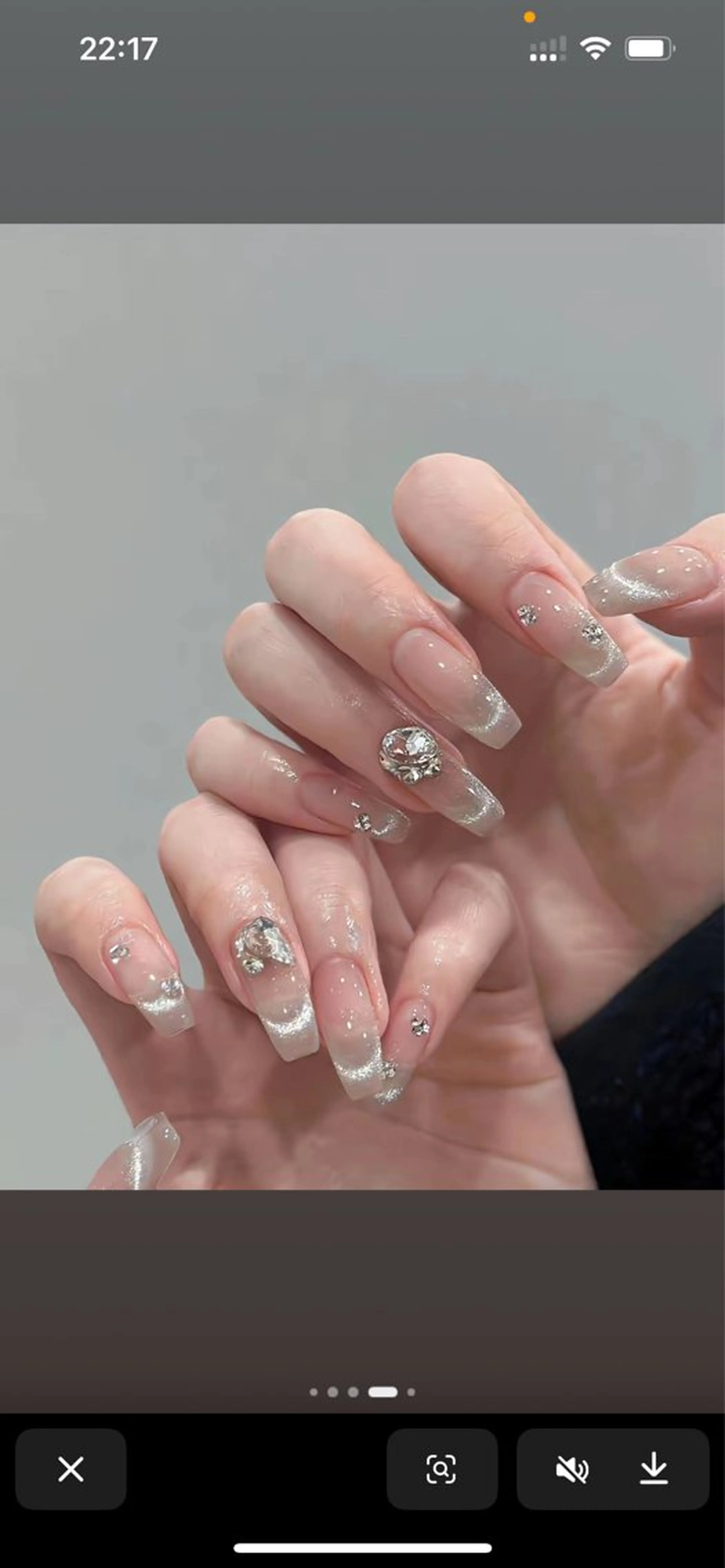 ネイル 長さ出し専門 パーツのネイルデザイン