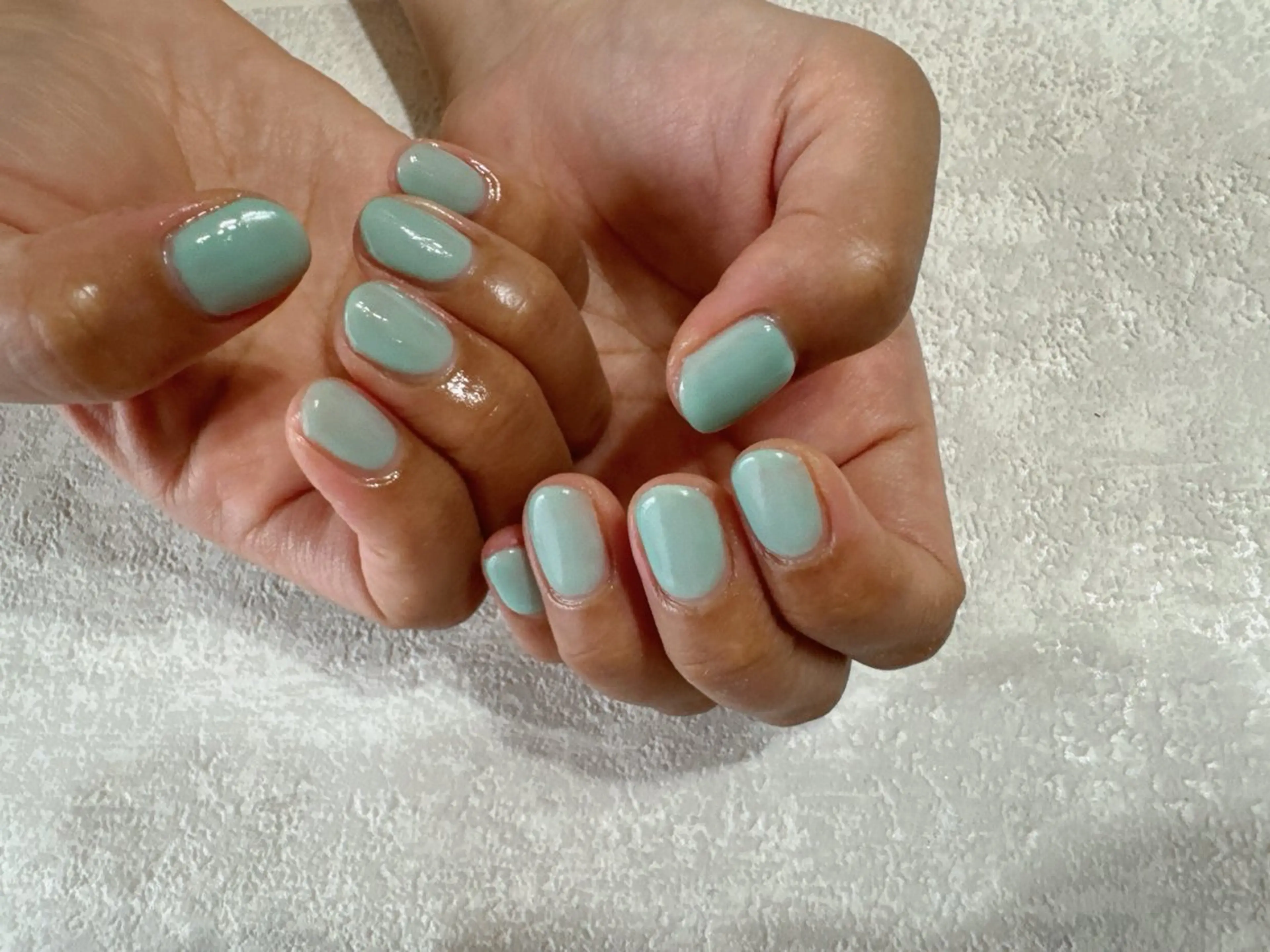 ネイル ジェルネイル グリーン メンズネイル ワンカラーネイル パラジェル kikinail 溝の口のネイルデザイン