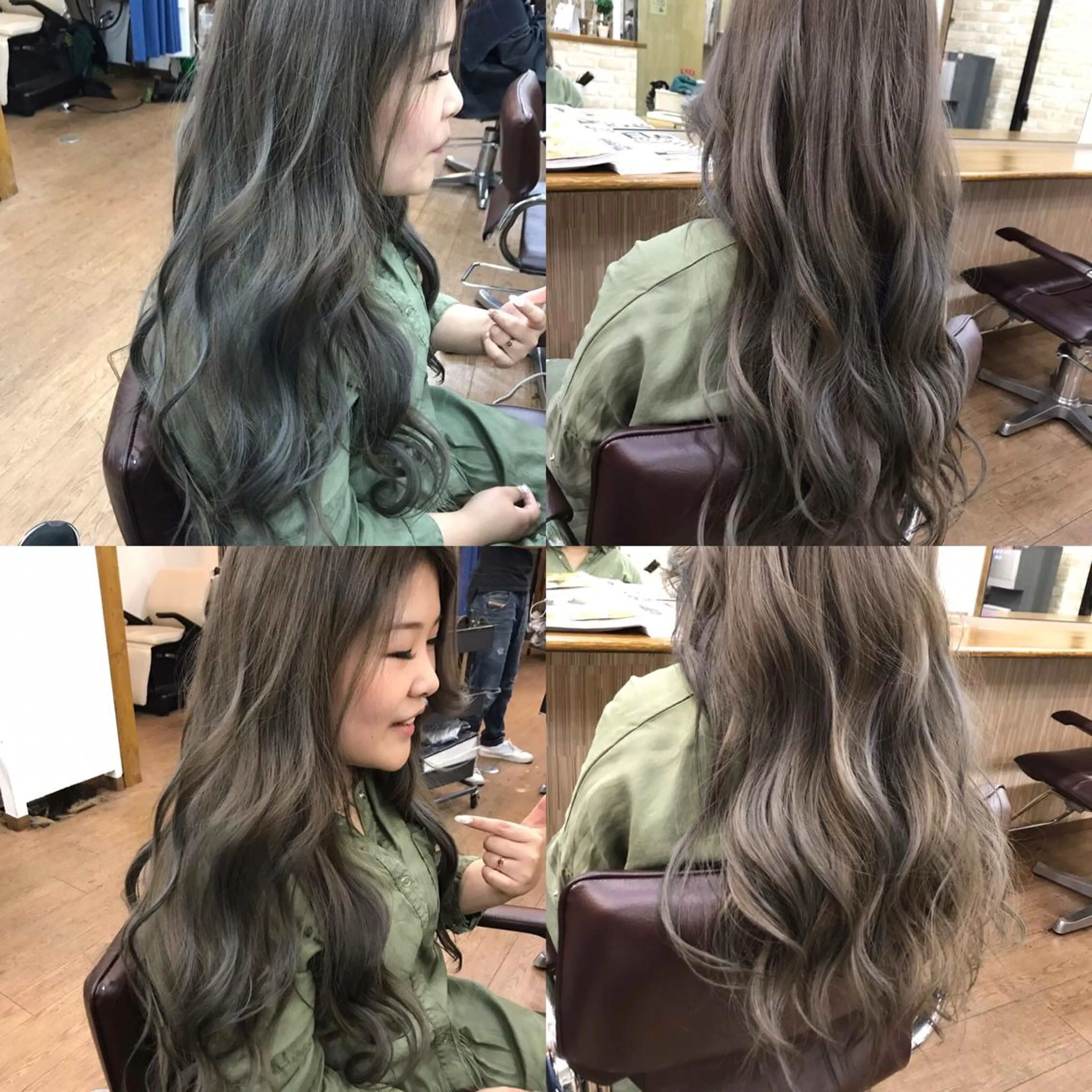 セミロング カラー アッシュ カット ヘアカラー トリートメント アンダーバーホワイト_WHITE所属・_WHITE芝本 賢吾【天王寺店】のヘアスタイル