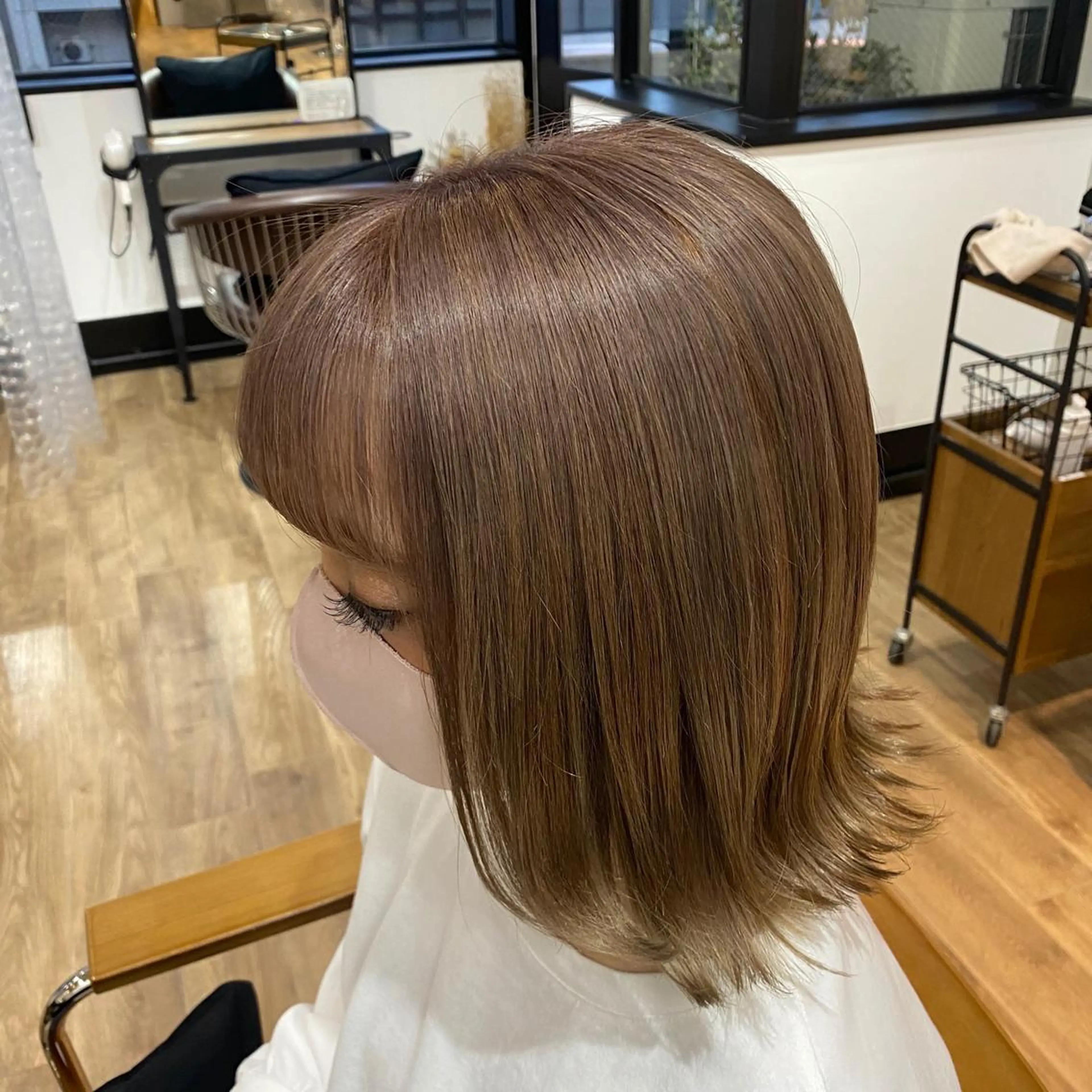 ミディアム カラー ヘアアレンジ ハイライトカラー ハイライト 🧡梅田ハイトーン カラー🧡runaのヘアスタイル