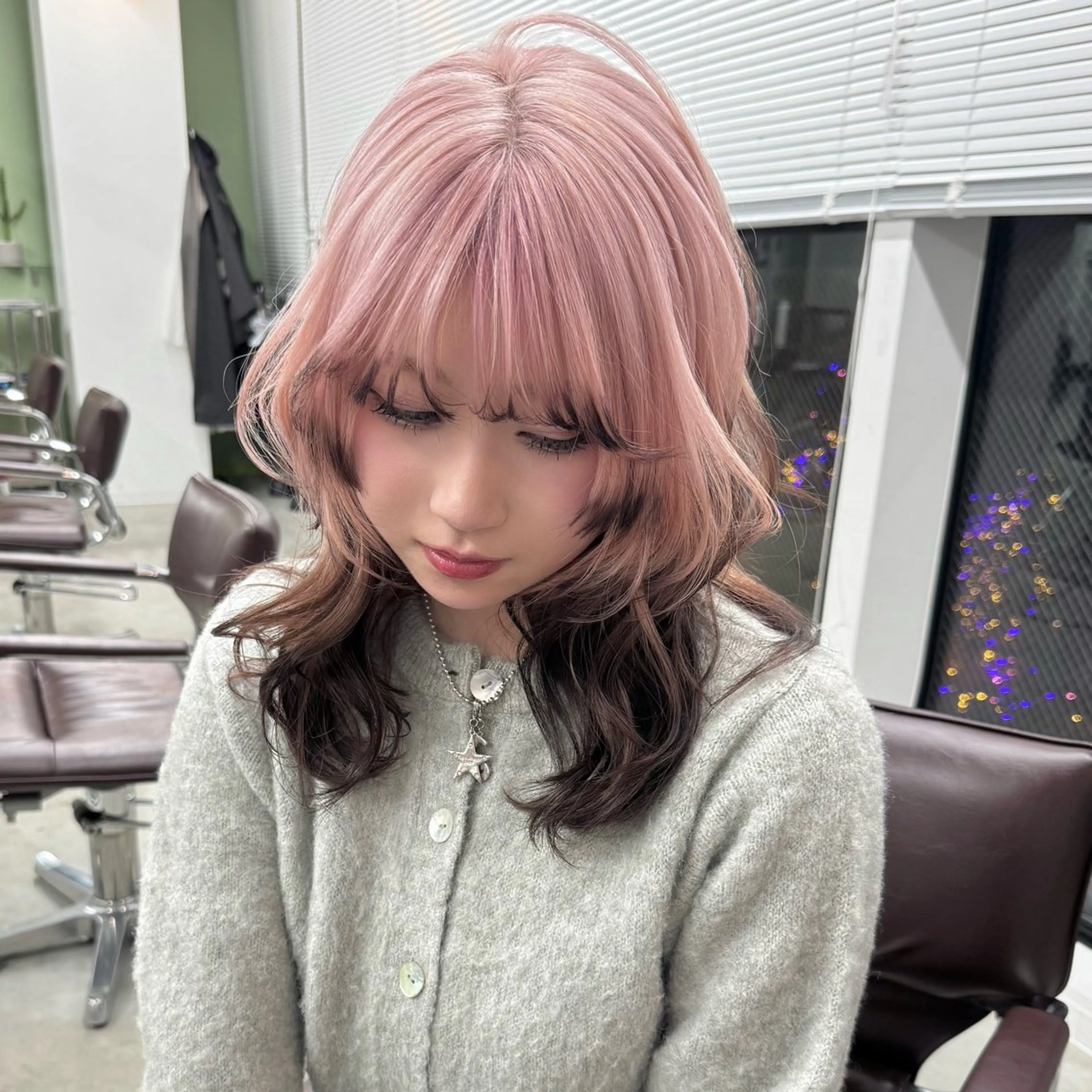 ロング カラー ヘアカラー トリートメント 透明感ワンカラー梅田 ダブルカラー/川上のヘアスタイル