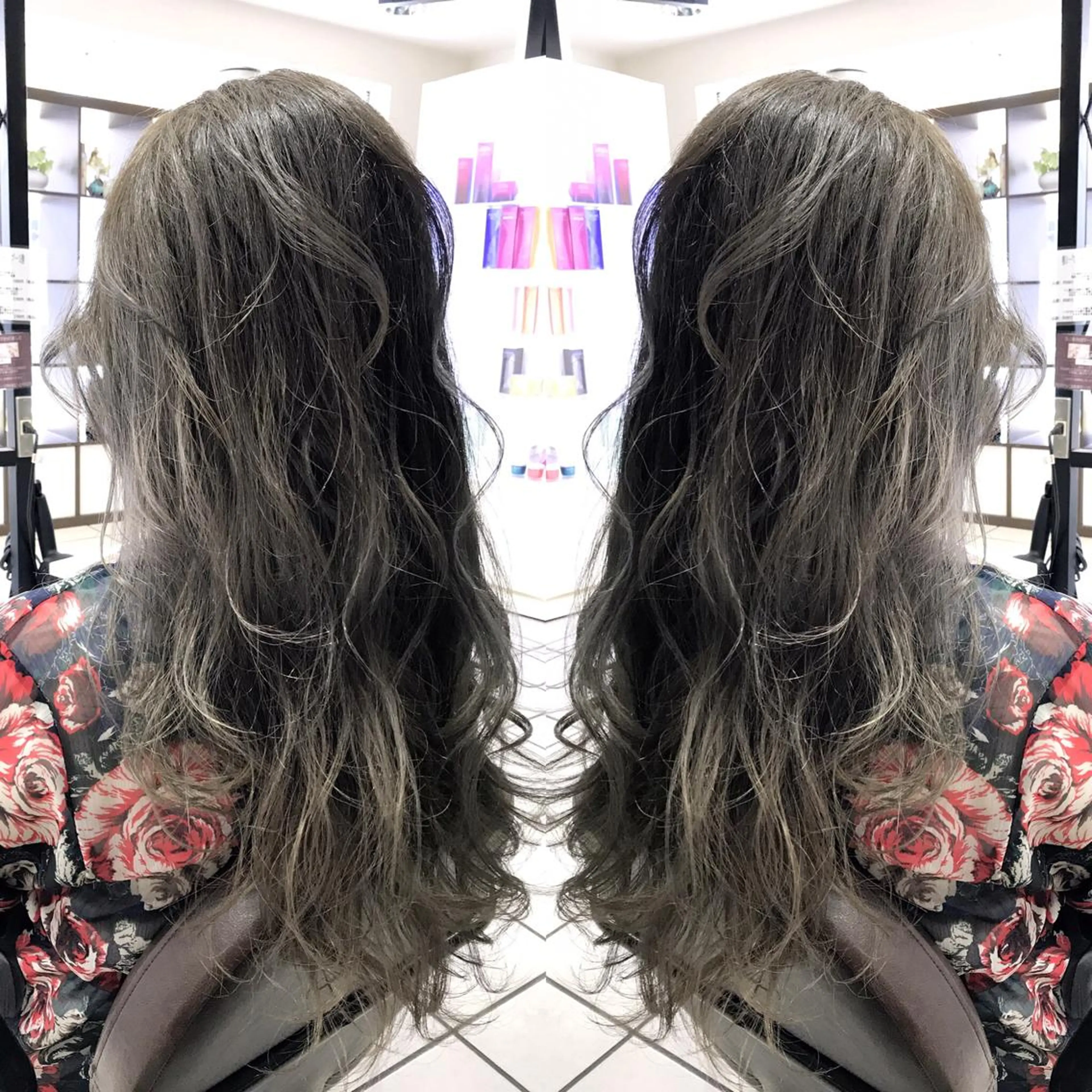 ロング カラー シールエクステ⭐️ オオミタクヤのヘアスタイル