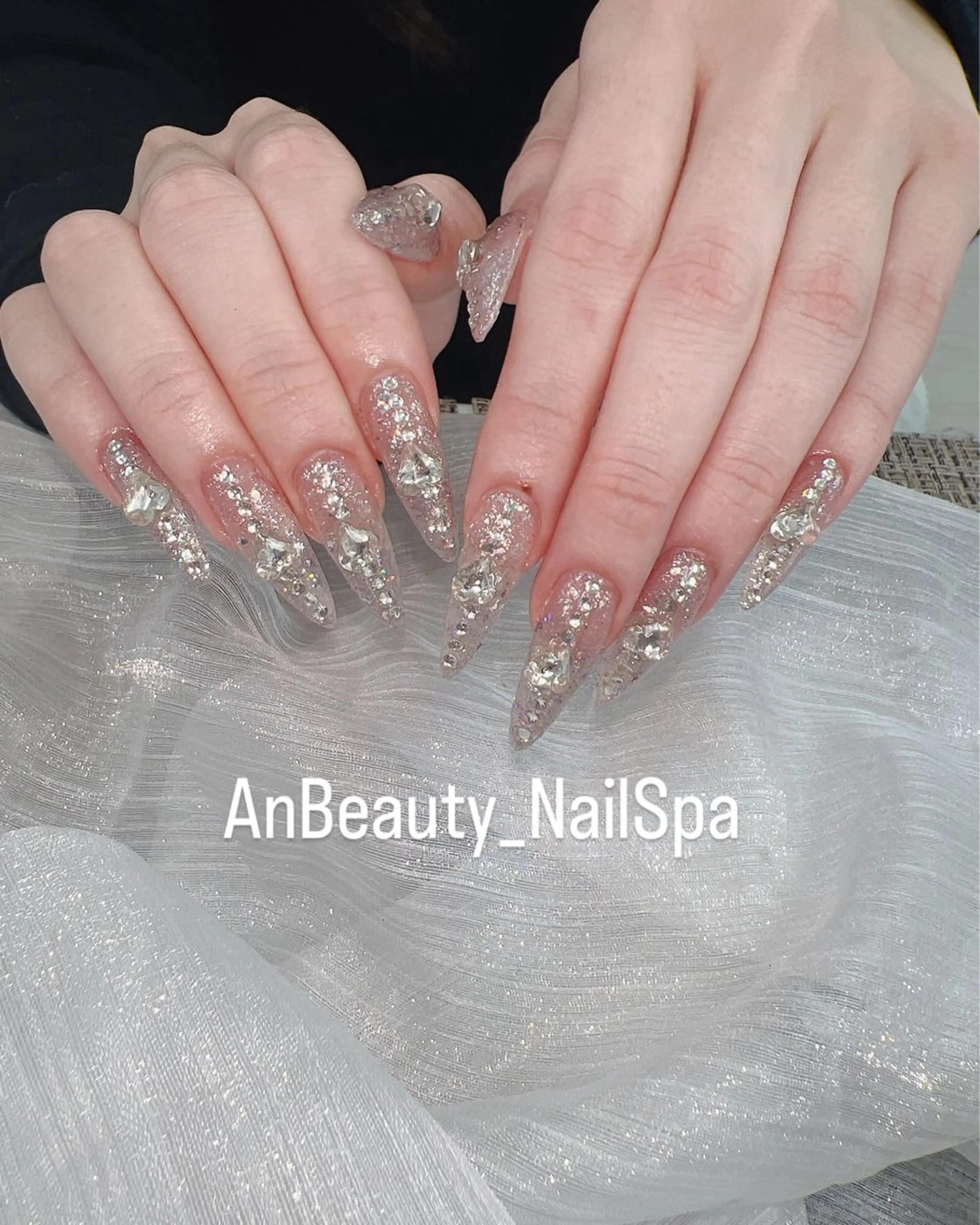 ネイル アートネイル 長さ出し ジェルネイル キラキラネイル マグネットネイル Lee Nails チップ長さだし専門店のネイルデザイン