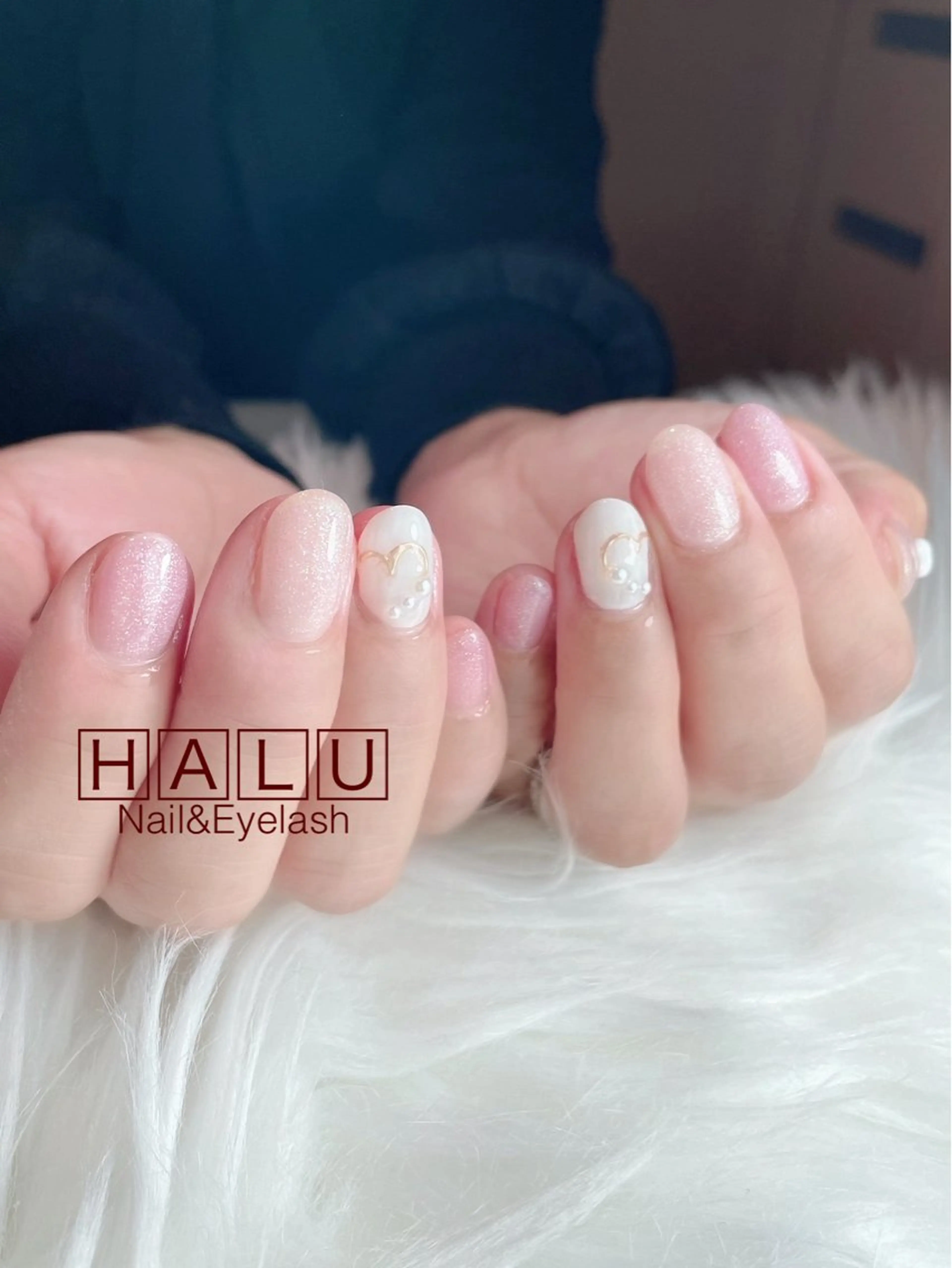 ネイル ハート ぷっくりネイル HALU ハルのネイルデザイン
