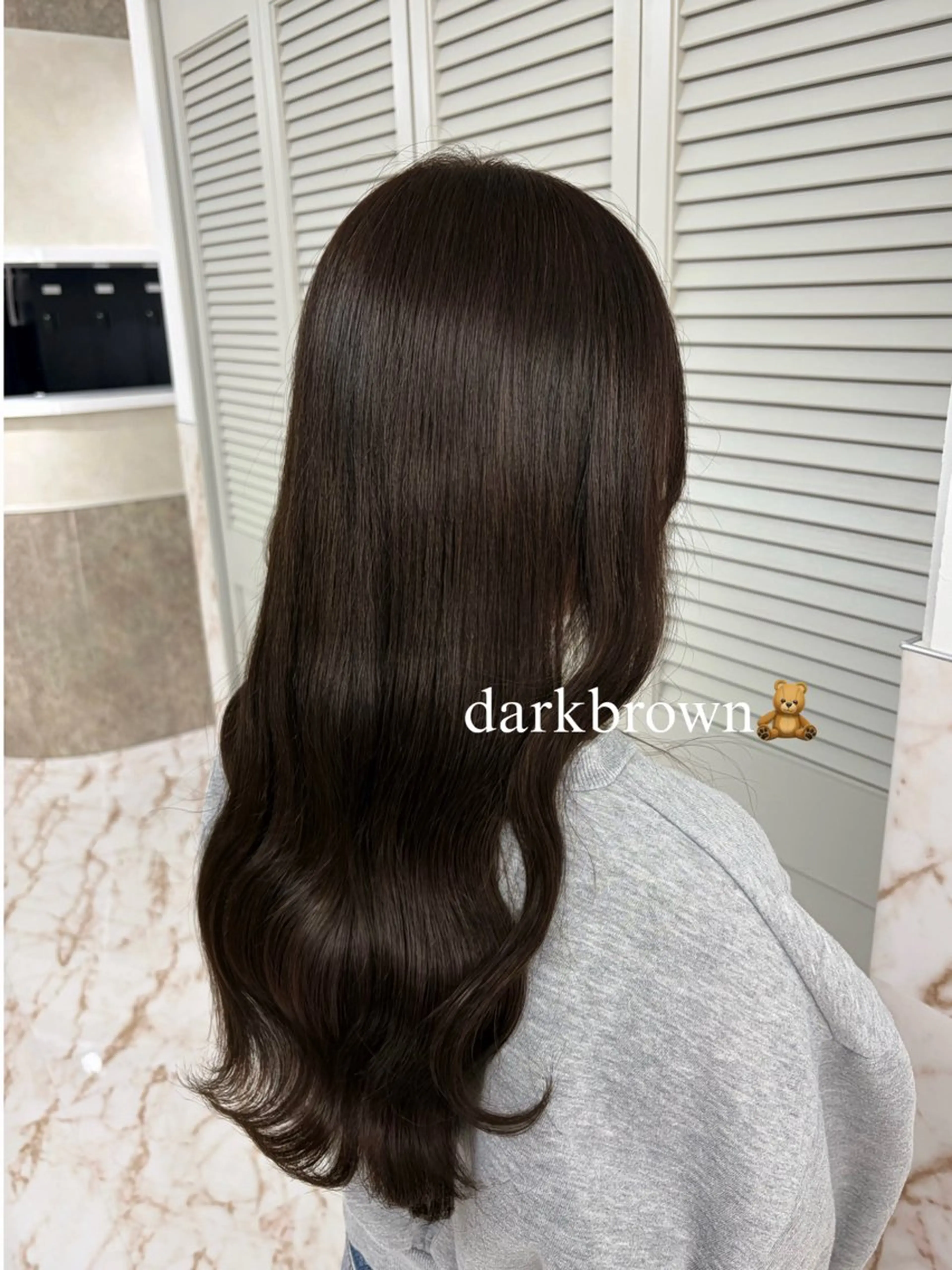 ロング カラー ブラウンカラー 透明感カラー ダークブラウン 髪質改善 トリートメント カット ヘアカラー トリートメント SLASHスラッシュ 藤本らむねのヘアスタイル