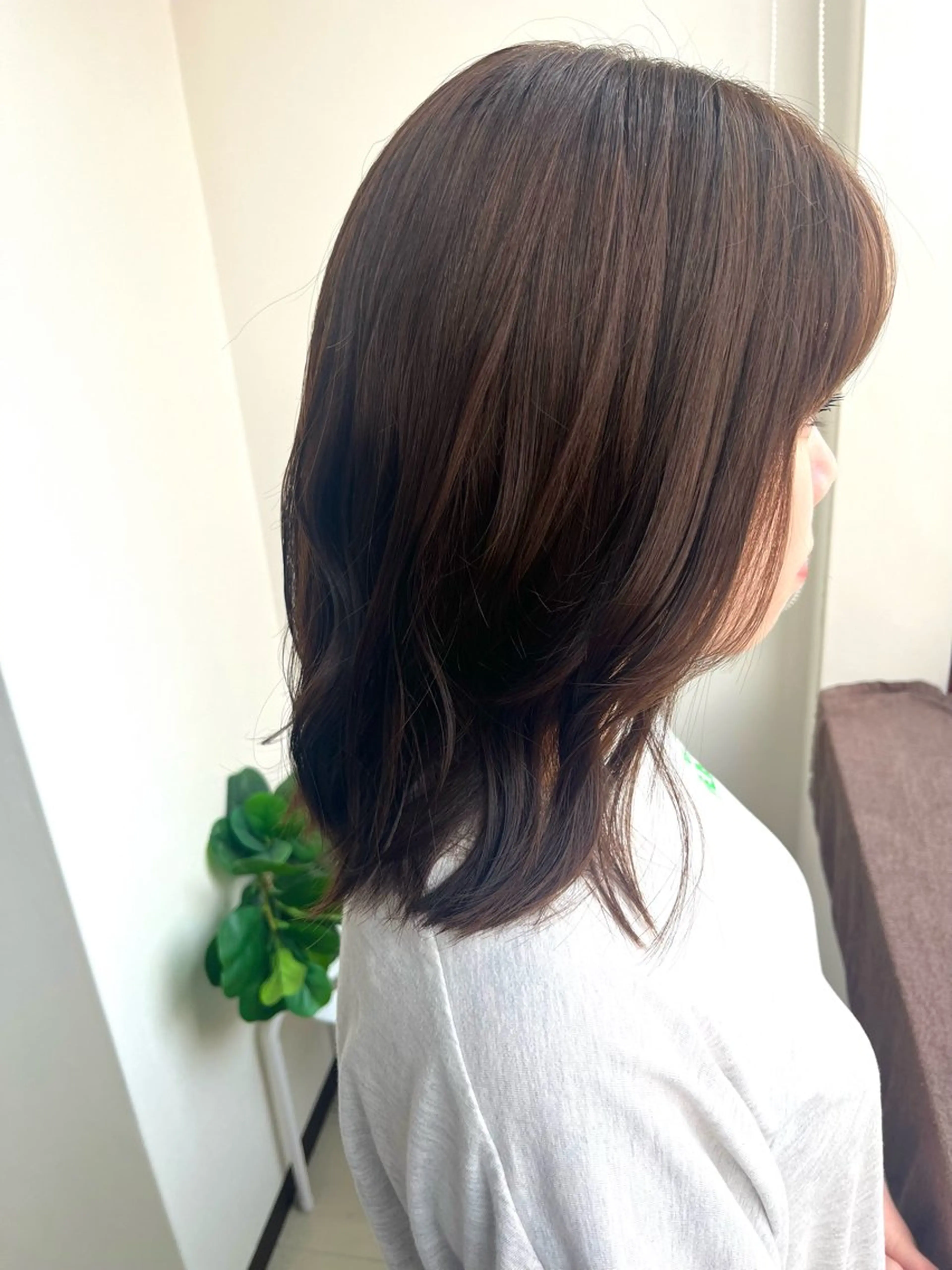 ミディアム カラー ブラウンカラー ナチュラルブラウン Sherry/R 三川町　山本なつみのヘアスタイル