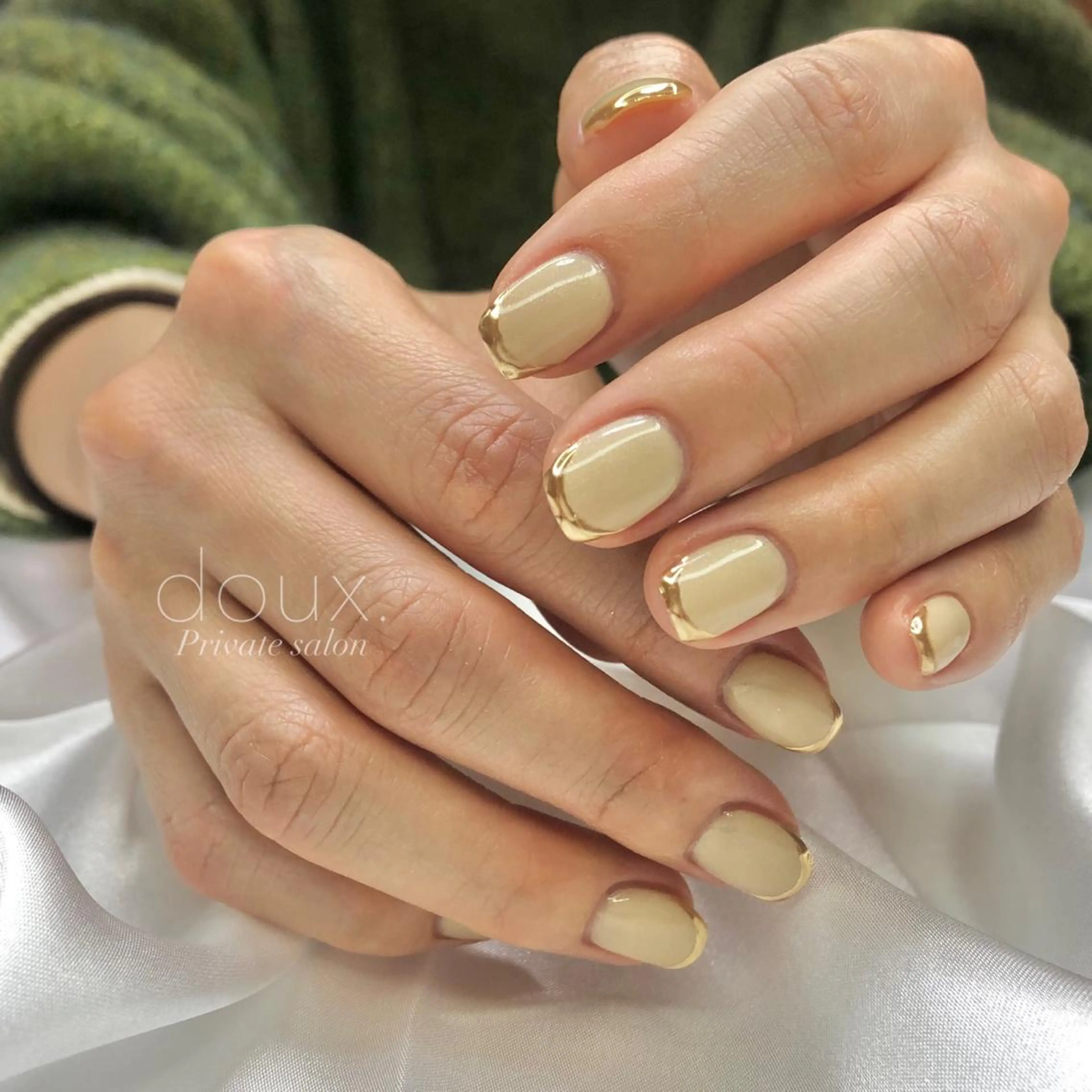 ネイル フレンチネイル マグネットネイル ミラーネイル doux. nailのネイルデザイン