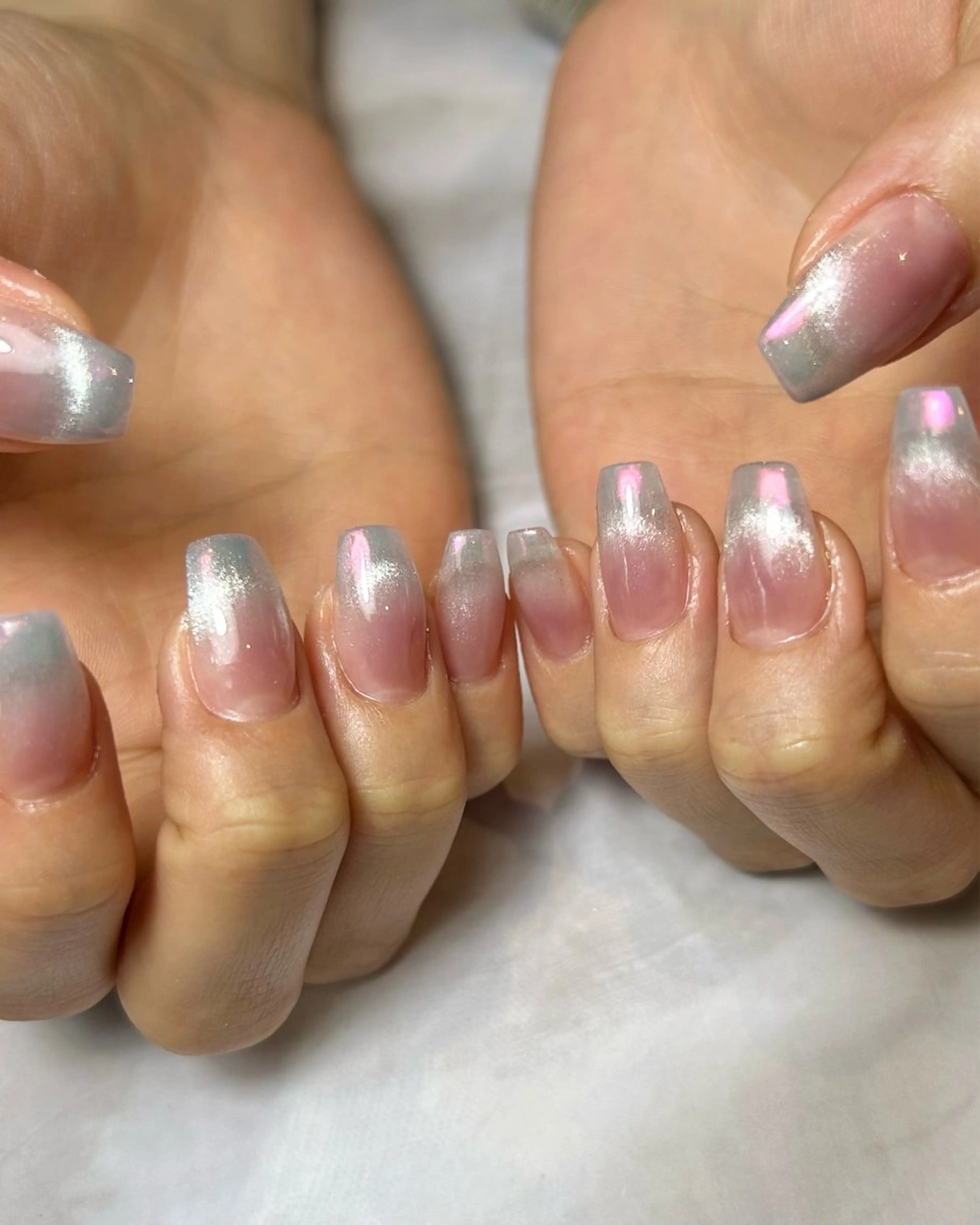 ネイル オーロラネイル 氷ネイル・うるうるネイル マグネットネイル 持ち込み ハンドネイル Reflection marikoのネイルデザイン