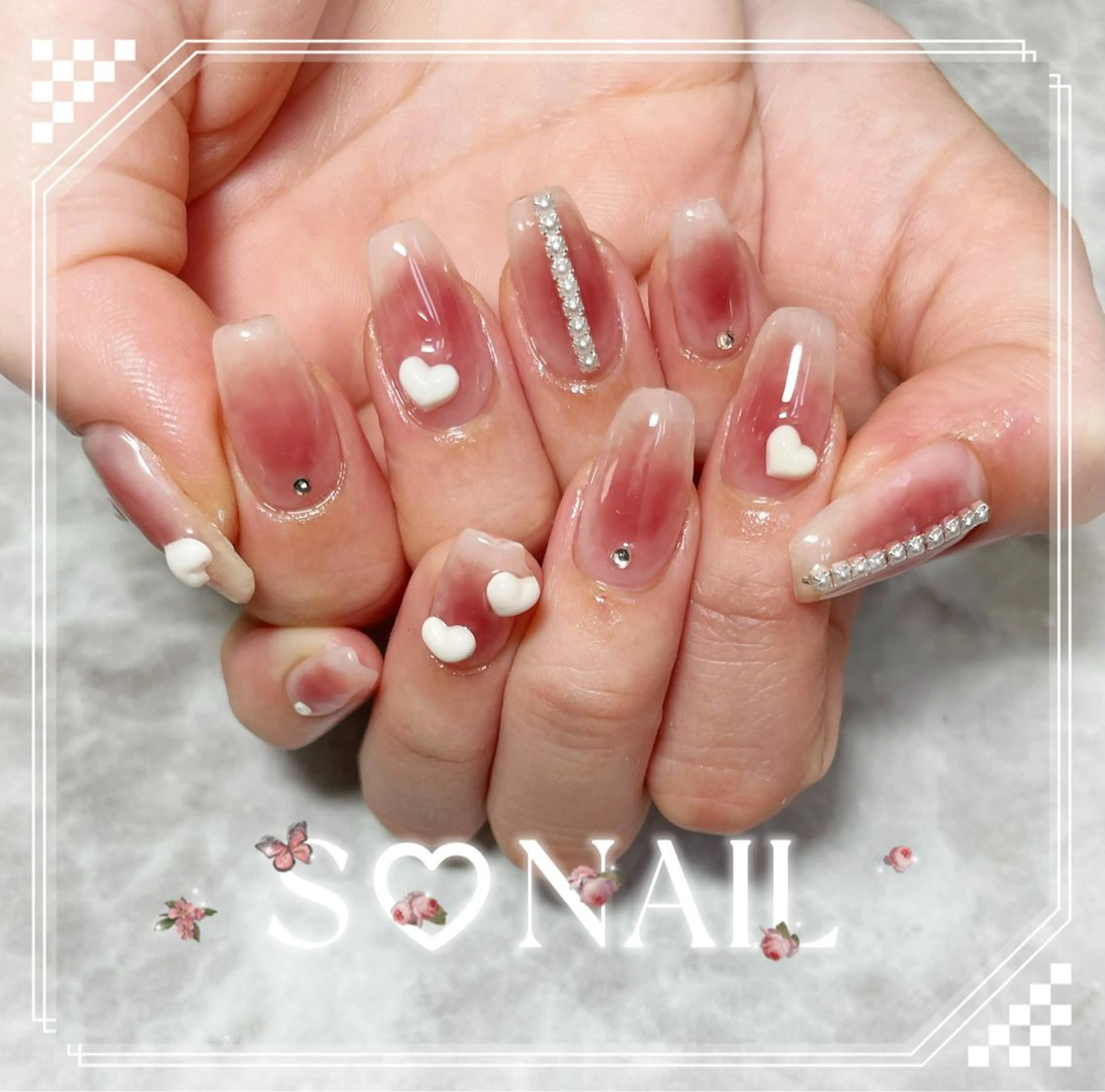 ネイル チークネイル 持ち込み ハンドネイル S♡NAIL所属・S.NAIL Suuのネイルデザイン