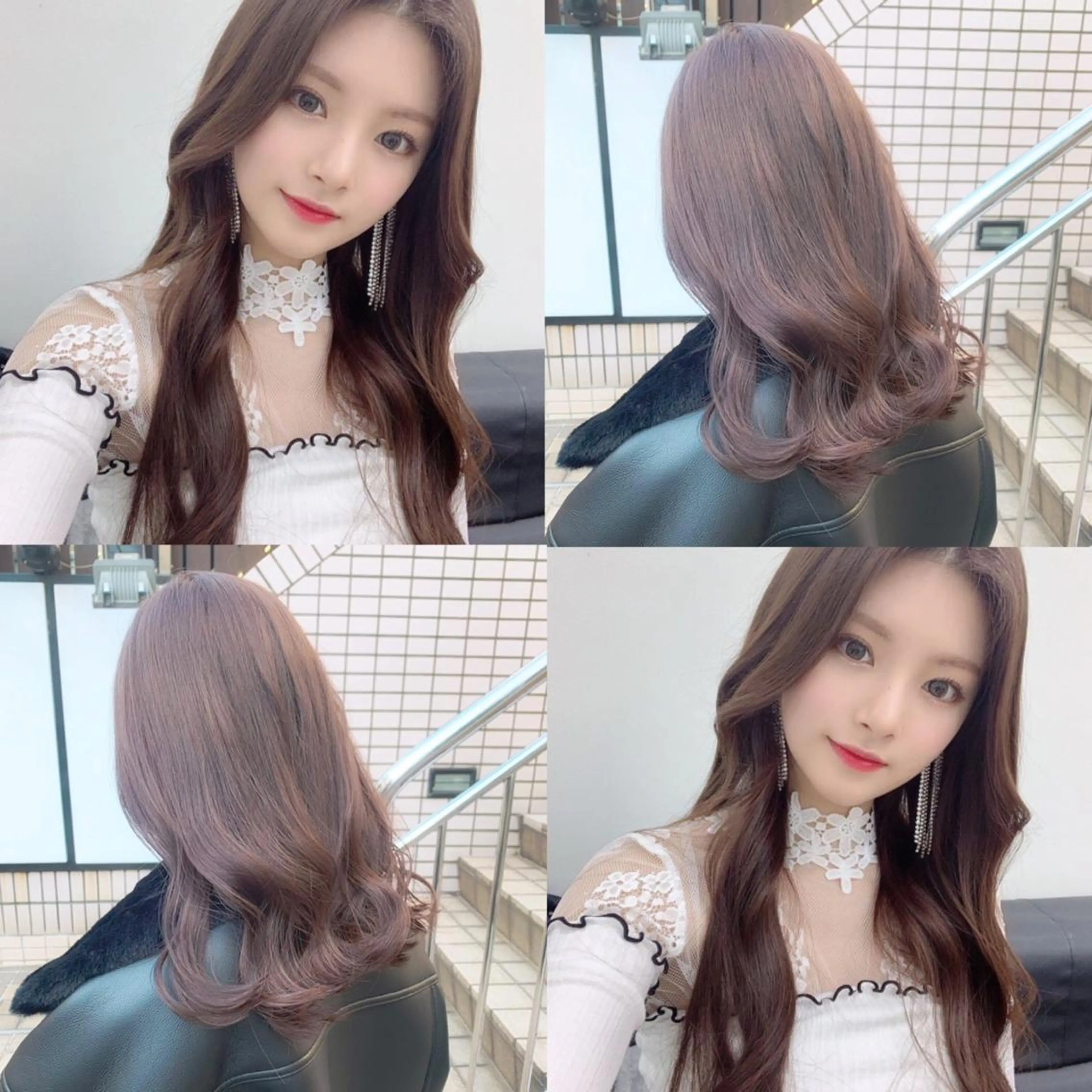 ミディアム カラー ヘアアレンジ ブラウンカラー ココアブラウン ヘアカラー 🍒暖色✖️レイヤー ／Haruna🍒のヘアスタイル